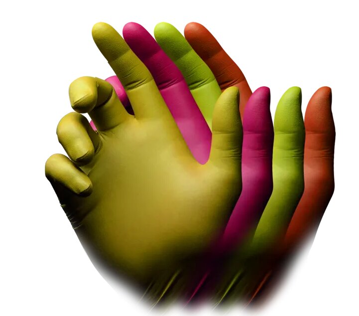 Nitril US-Handschuhe Tutti Frutti puderfrei Gr.S bunt 96 Stk. Nitril US-Handschuhe Tutti Frutti puderfrei Gr.S bunt 96 Stk.