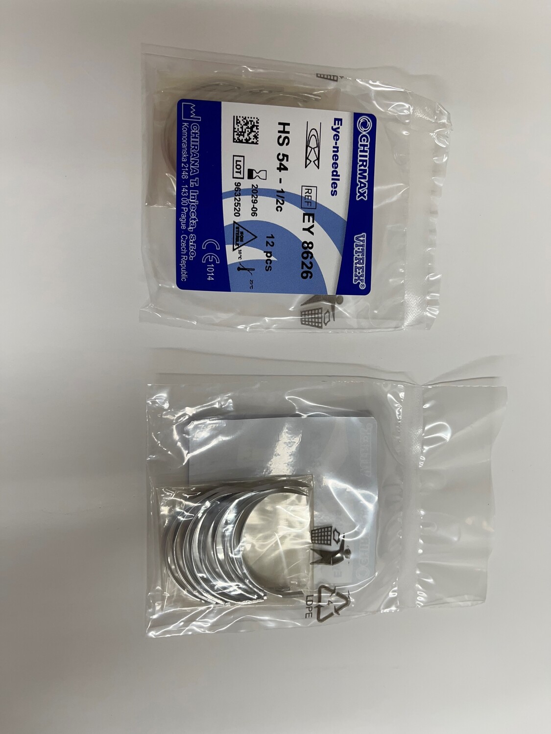 Augennadel Federöhr HS 1/2 Kreis 54 mm 12 Stk.