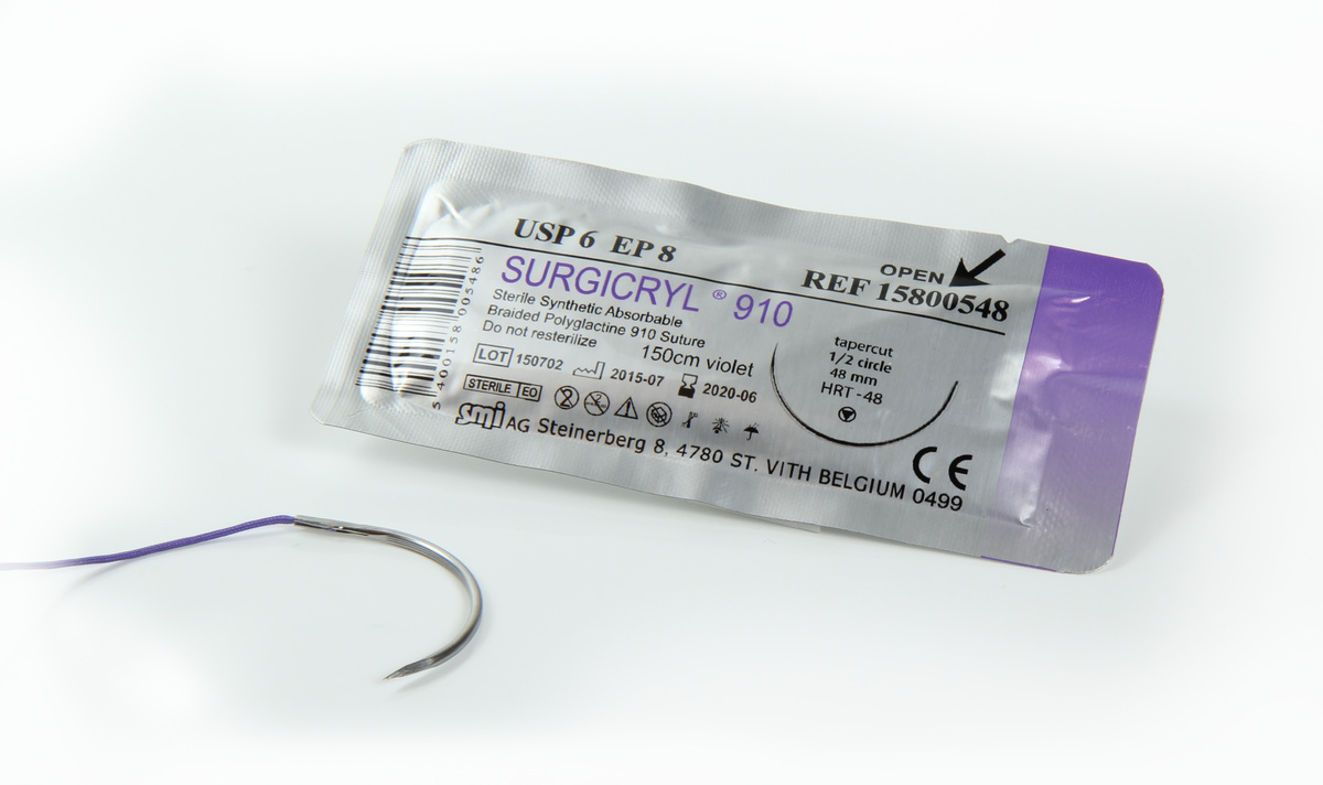 SURGICRYL 910, USP 6, EP 8, HRT 48, 150 cm 12 Stück