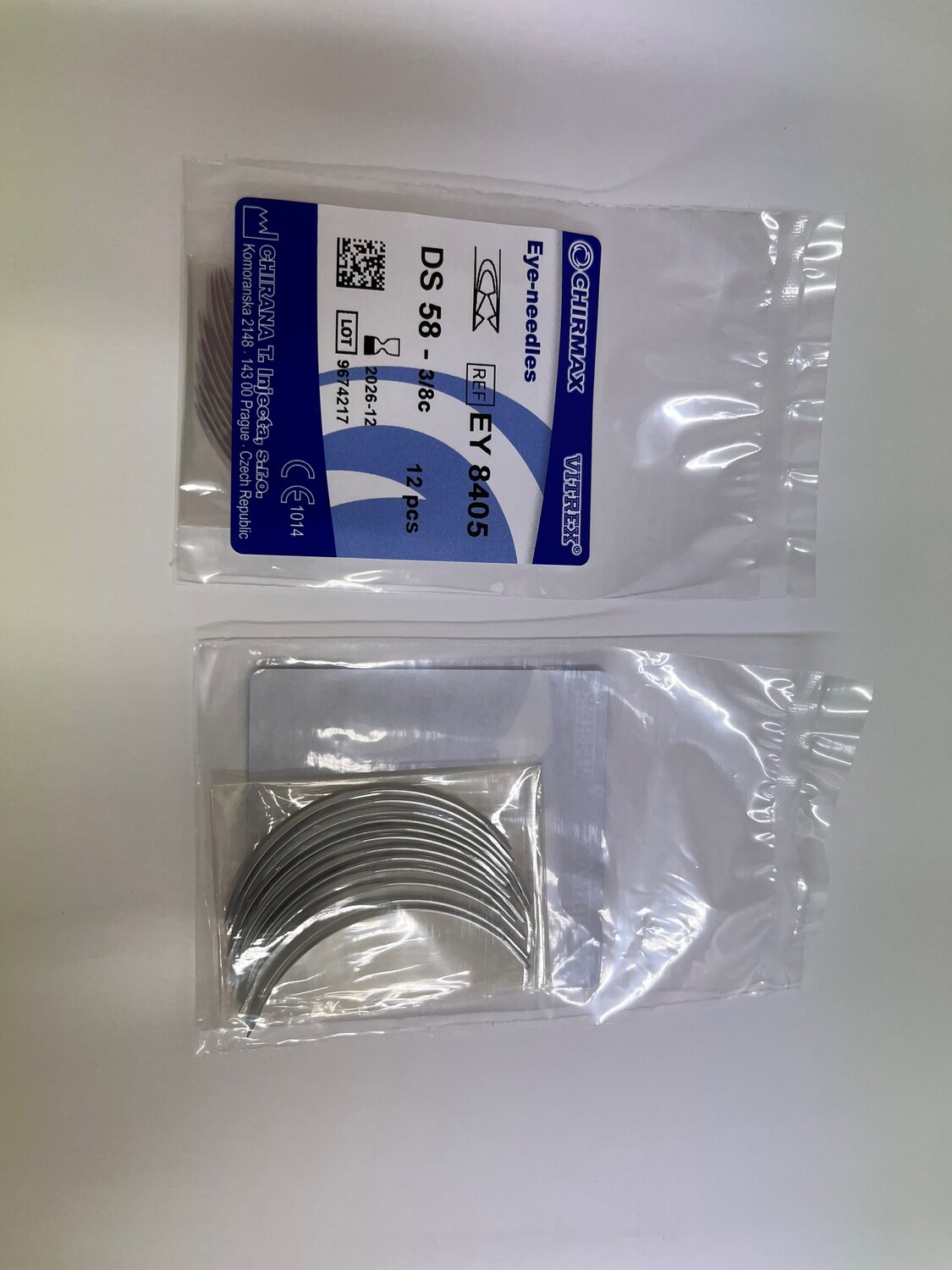 Augennadel Federöhr DS 1/2 Kreis 58 mm 12 Stk.