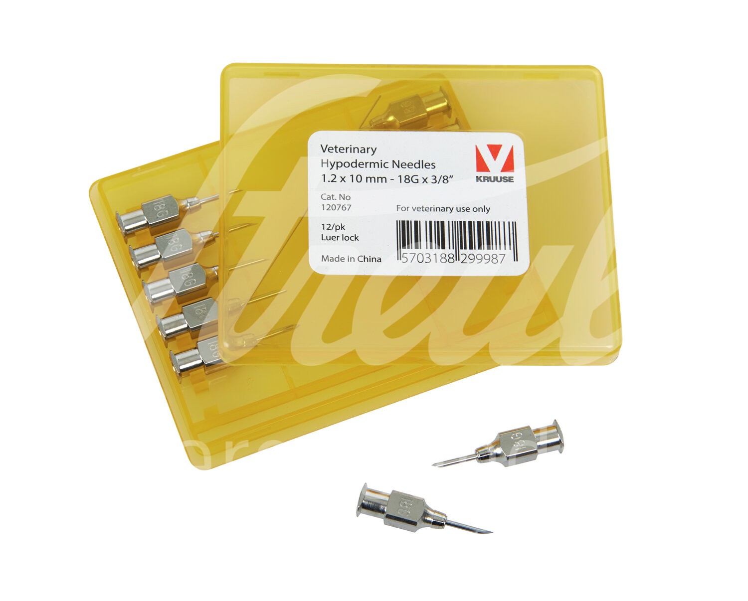 KRUUSE Vet Kanüle 18G 1.2 x 10 mm Luer Lock 12 Stk.