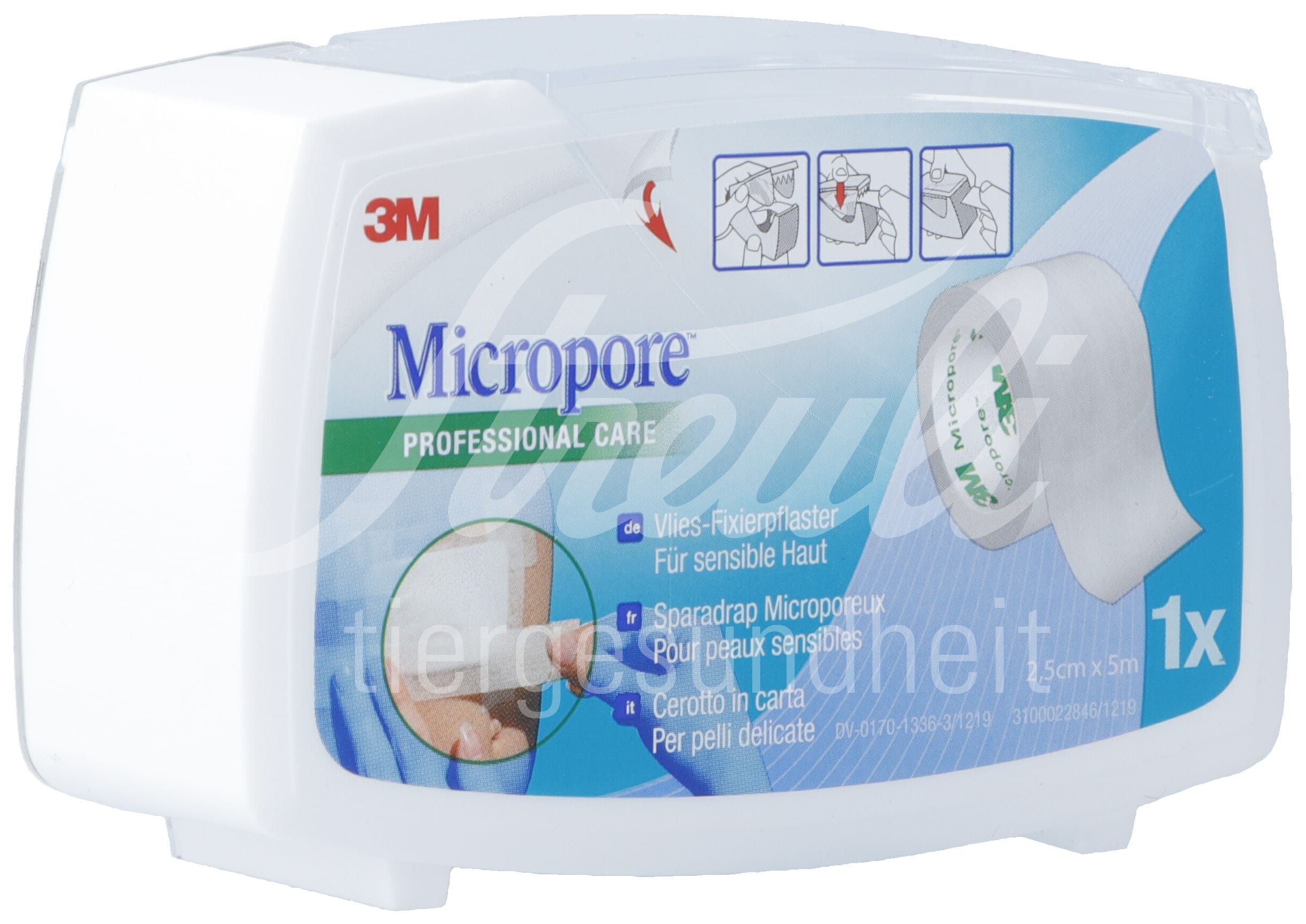 3M Micropore Vlies Rollenpflaster mit Dispenser 25mmx5m weiss