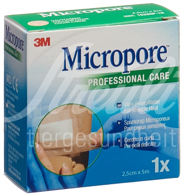 3M Micropore Vlies Rollenpflaster ohne Dispenser 25mmx5m hautfarbig refill