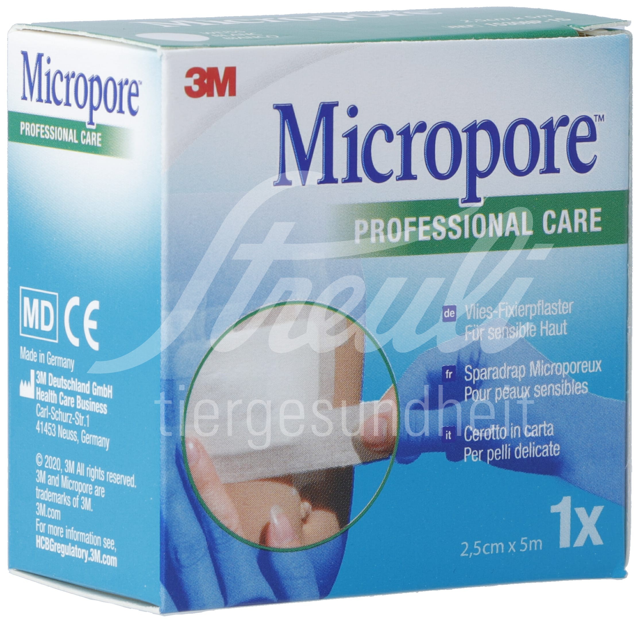 3M Micropore Vlies Rollenpflaster ohne Dispenser 25mmx5m weiss refill