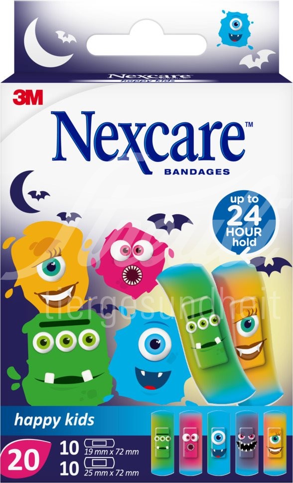 3M Nexcare Kinderpflaster Happy Kids Monsters 20 Stk