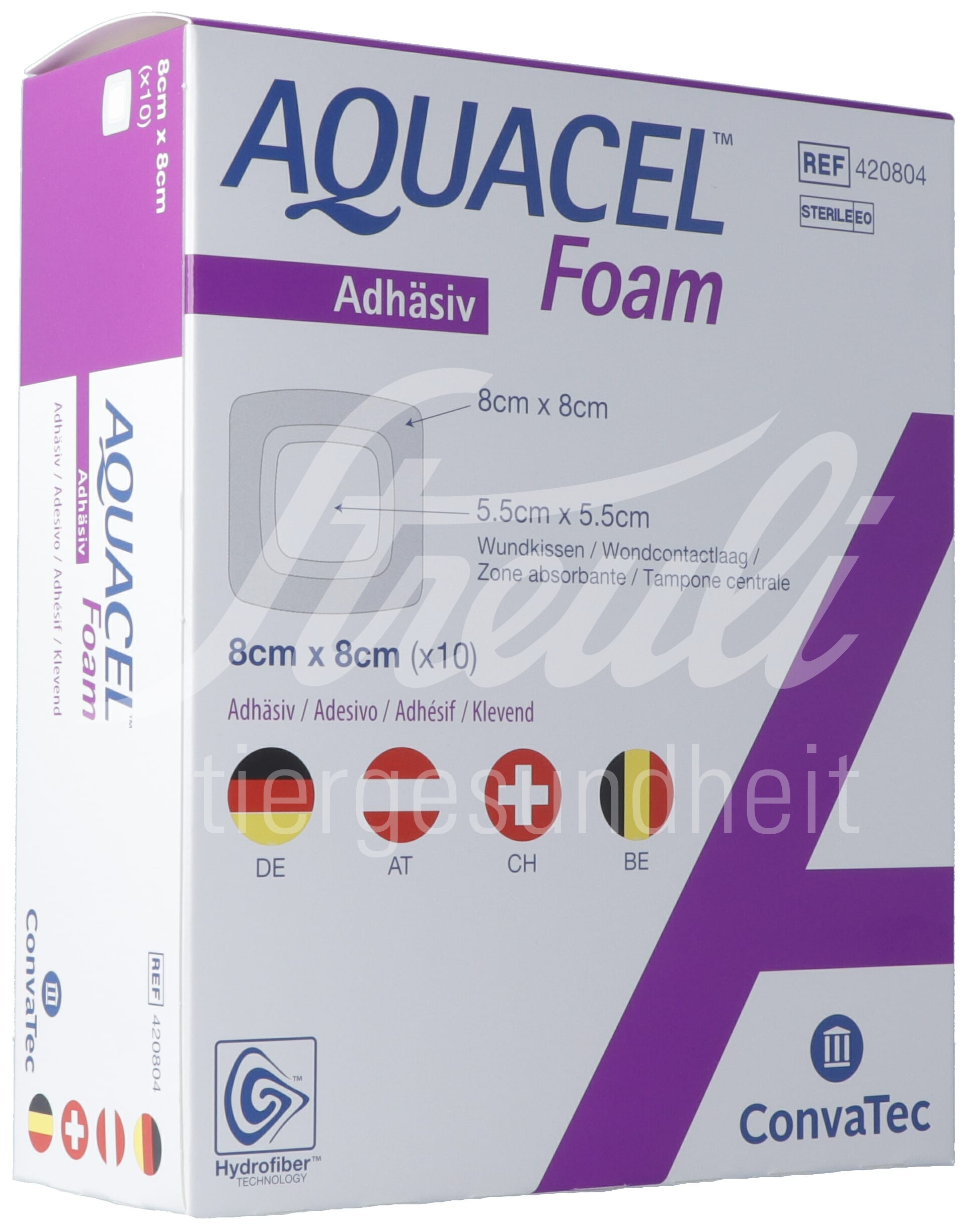 AQUACEL Foam adhäsiv 8x8cm 10 Stk