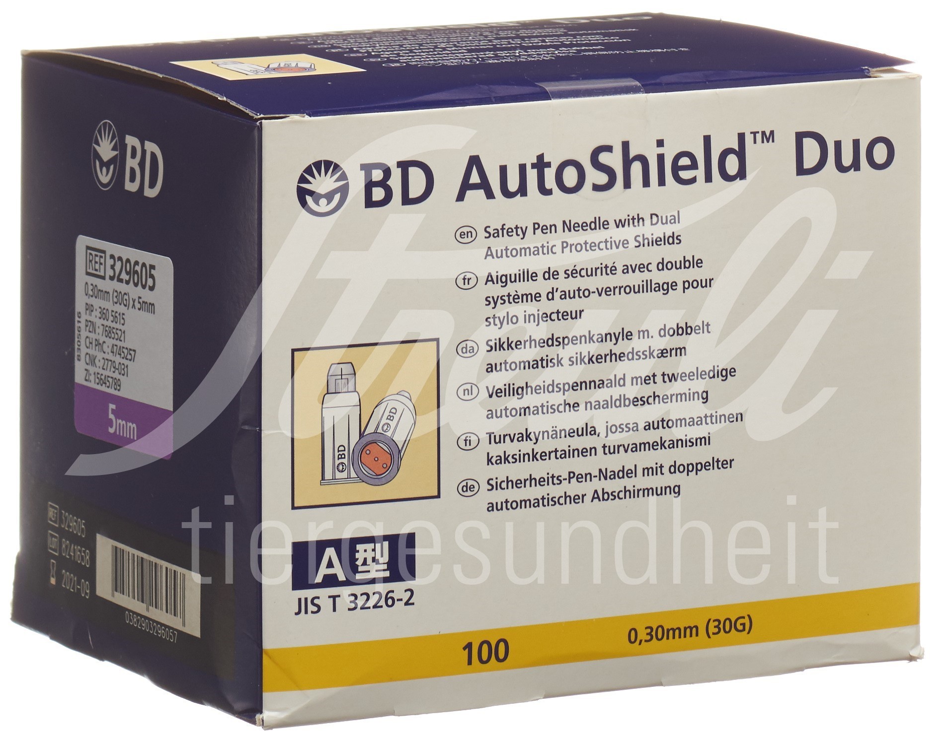 BD AutoShield Duo Sicherheitspennadel 5mm 100 Stk
