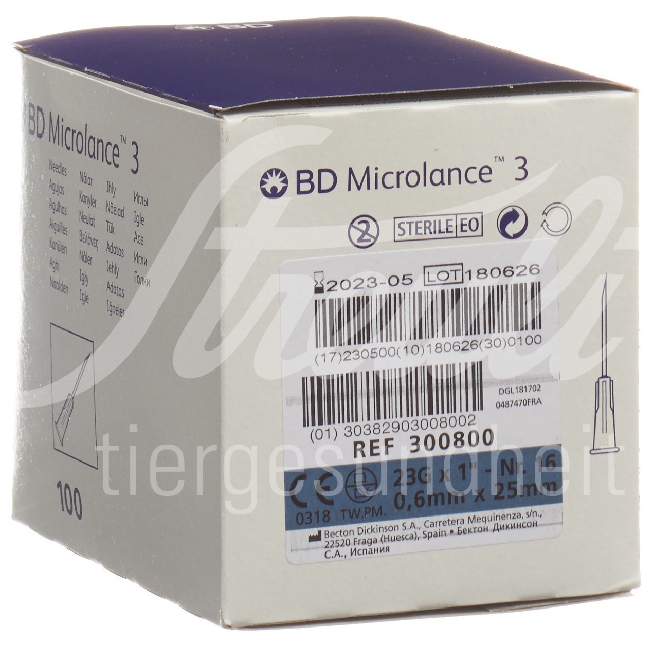 BD Microlance 3 Injektion Kanüle 0.60x25mm blau 100 Stk