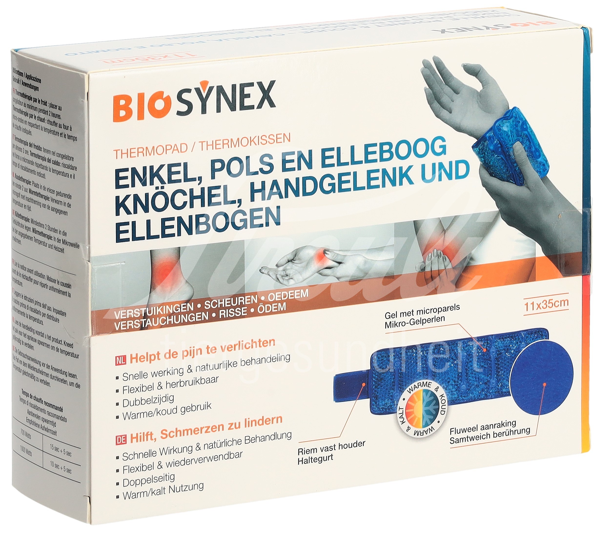BIOSYNEX Kalt Warm Kompresse 11x35cm Knöchel Ellenbogen Handgelenk