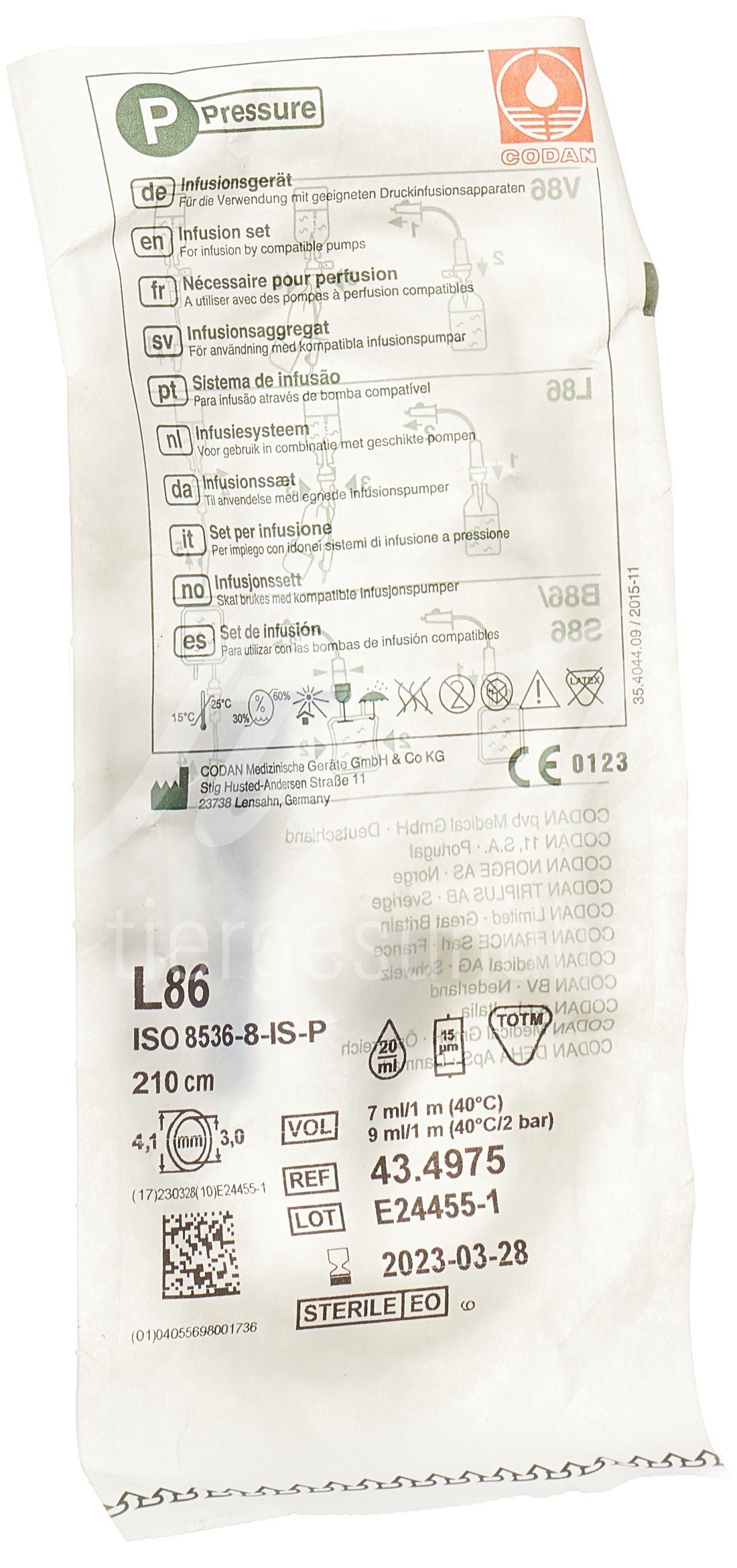 Codan Infusionsgerät Luer Lock 210cm L 86-P latexfrei