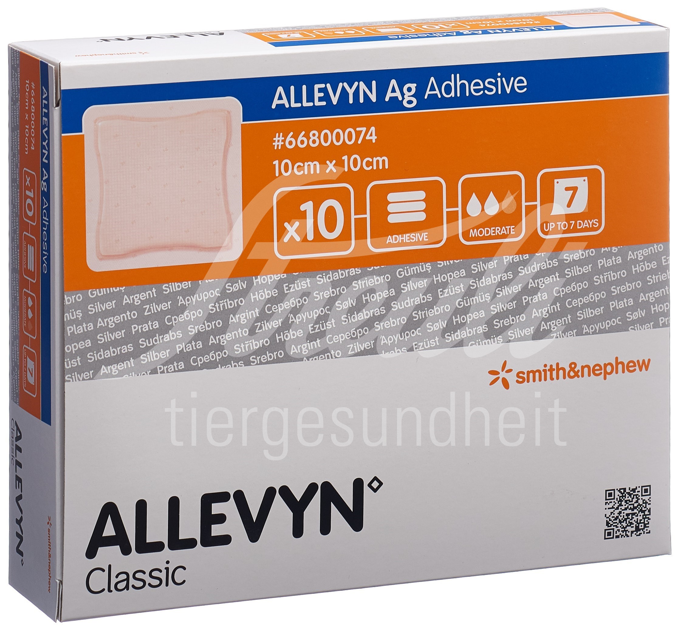 Allevyn Ag Adhesive Wundkompresse 10x10cm 10 Stk