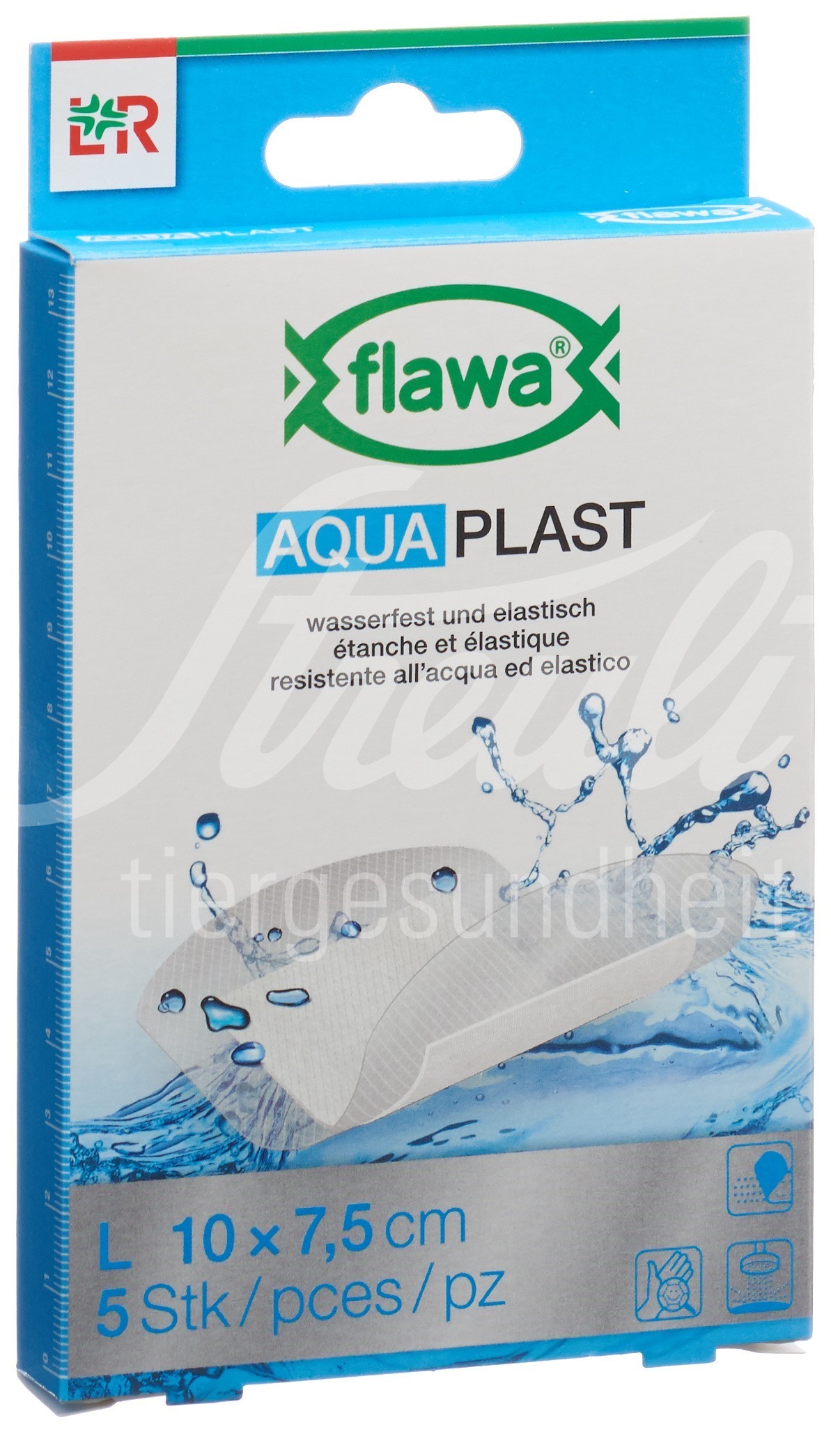 Flawa Aqua Plast Pflasterstrips 7.5x10cm wasserfest 5 Stk