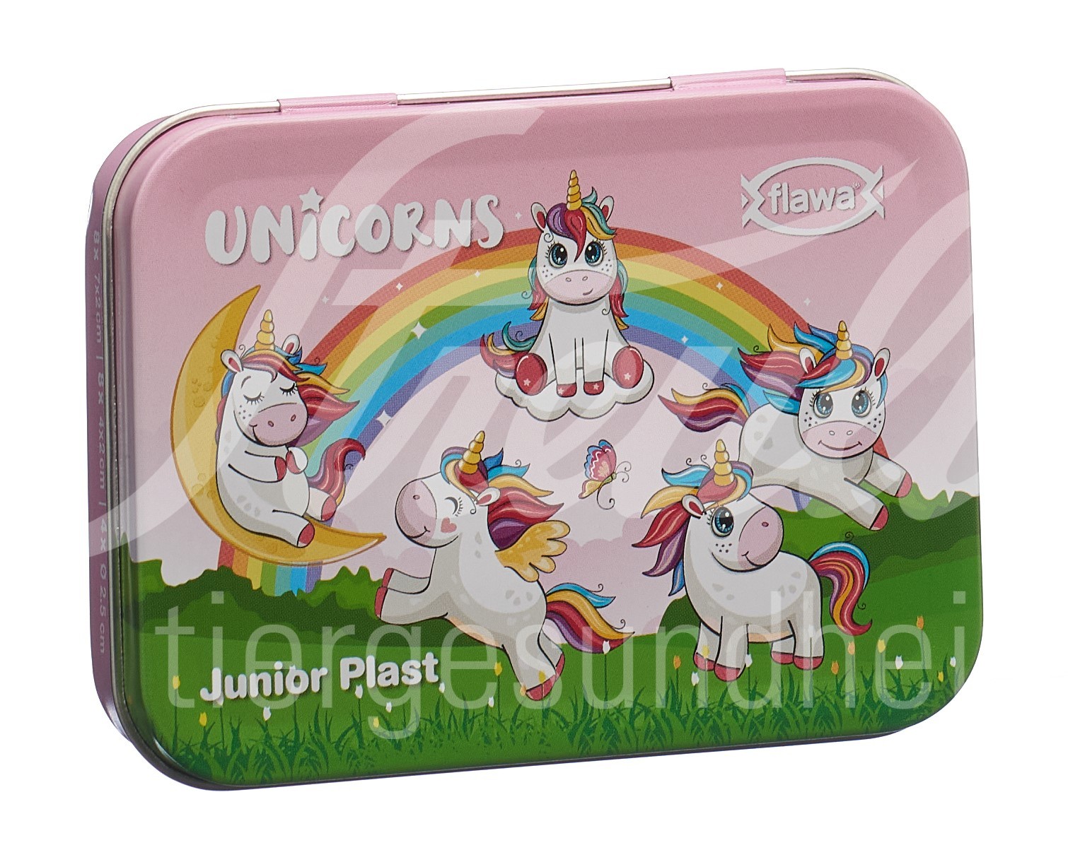 Flawa Junior Plast Strips Unicorns Tin Box 20 Stk
