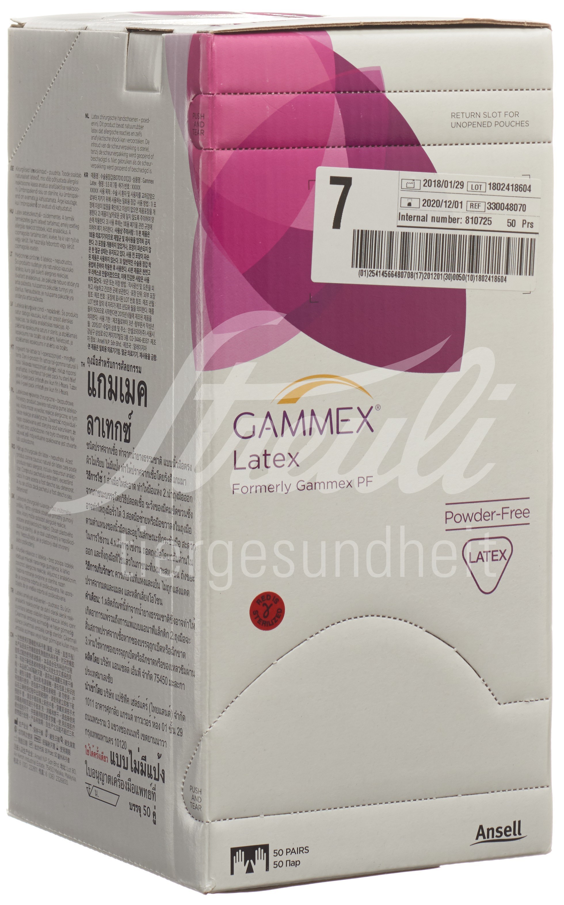 Gammex OP-Handschuhe Latex Gr7 steril puderfrei 50 Paar