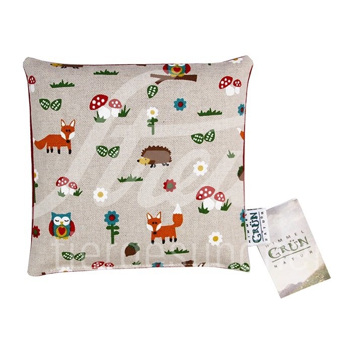 Himmelgrün Kinder Kirschkernkissen 20x20cm Waldtiere