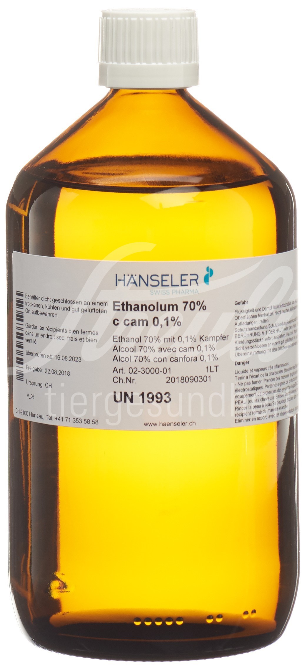Hänseler Ethanolum 70 % c cam 0.1% 1 lt