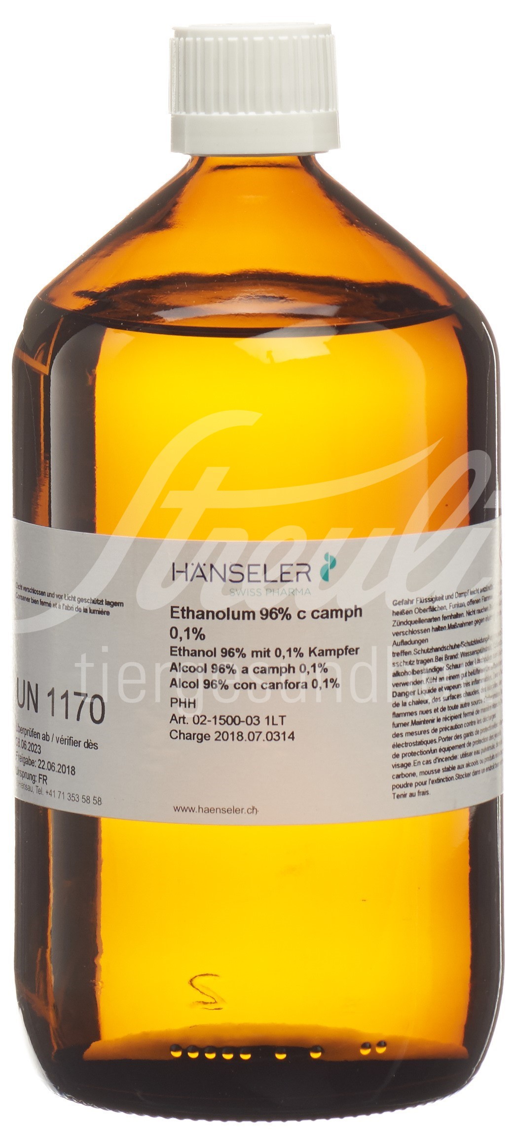 Hänseler Ethanolum 96 % cum Camphora ad usum externum Glasfl 1 lt