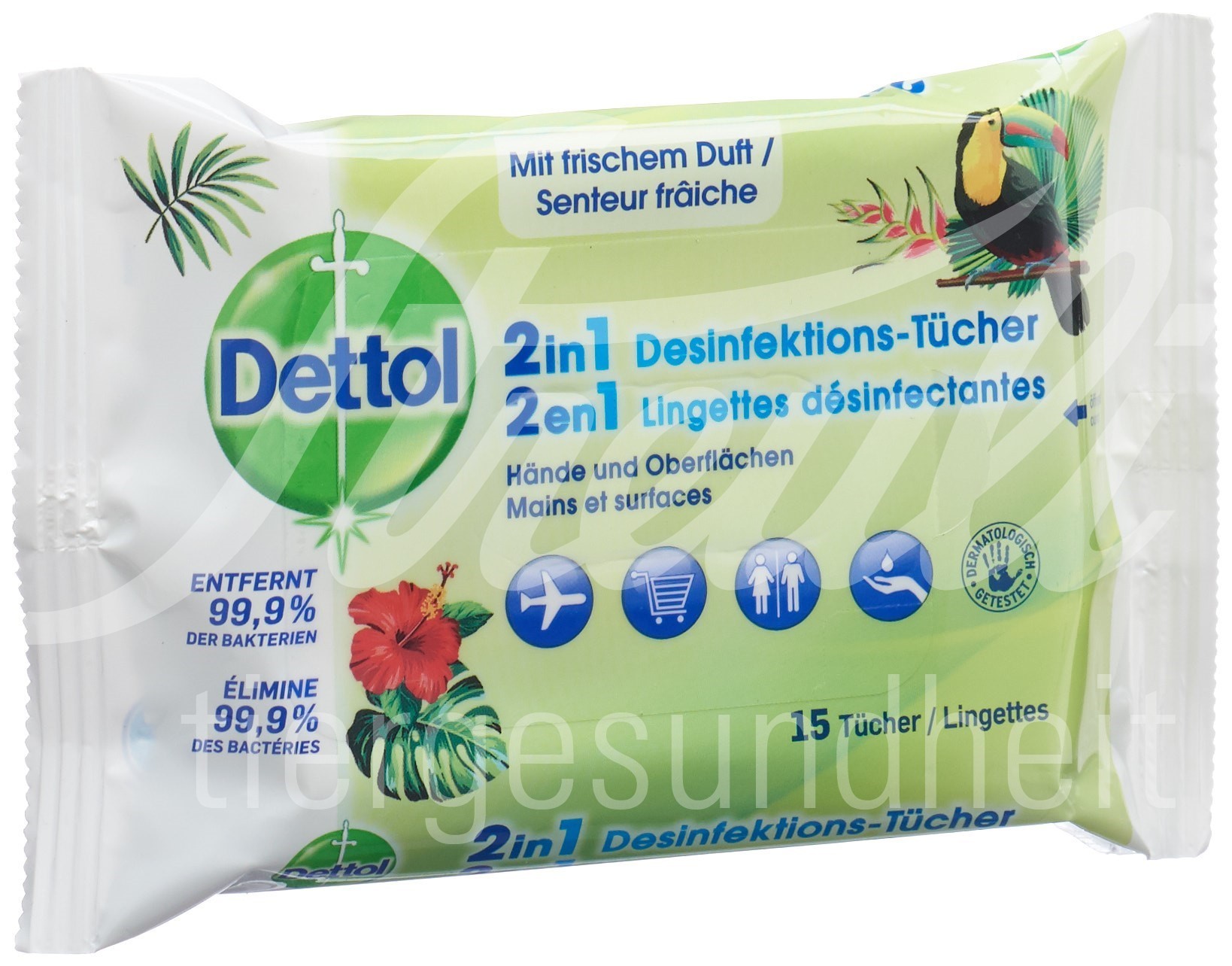 Dettol 2in1 Desinfektions-Tücher 15 Stk Dettol 2in1 Desinfektions-Tücher 15 Stk