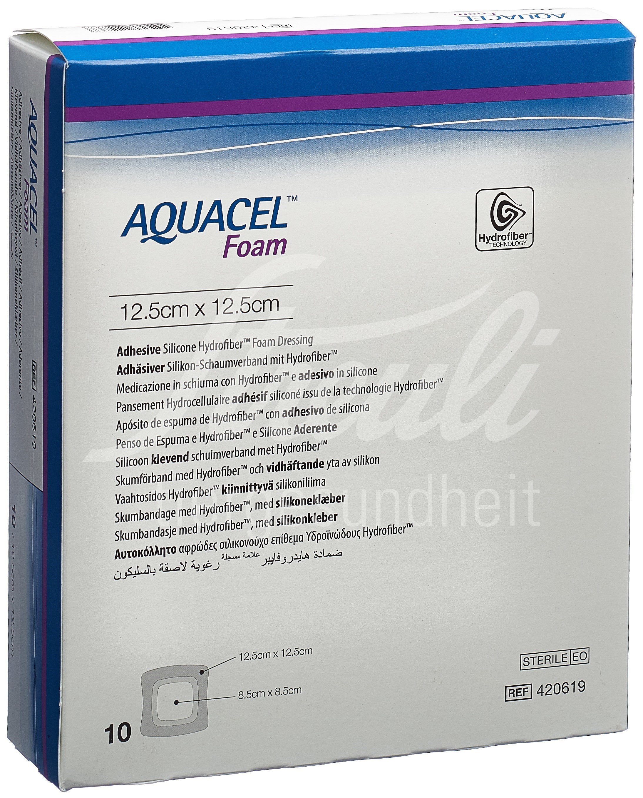 AQUACEL Foam Schaumverband adhäsiv 12.5x12.5cm 10 Stk