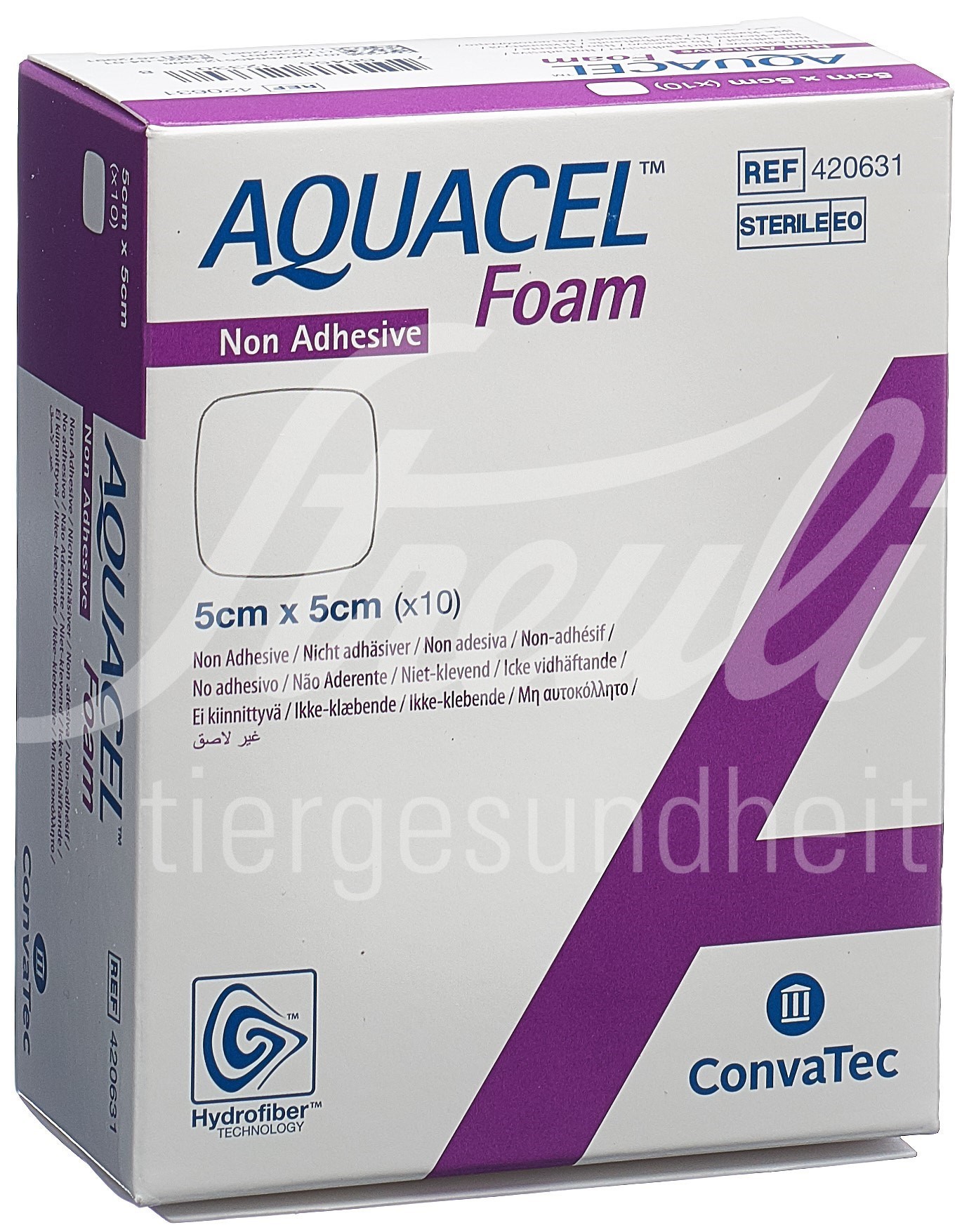 AQUACEL Foam Schaumverband nicht-adhäsiv 5x5cm 10 Stk