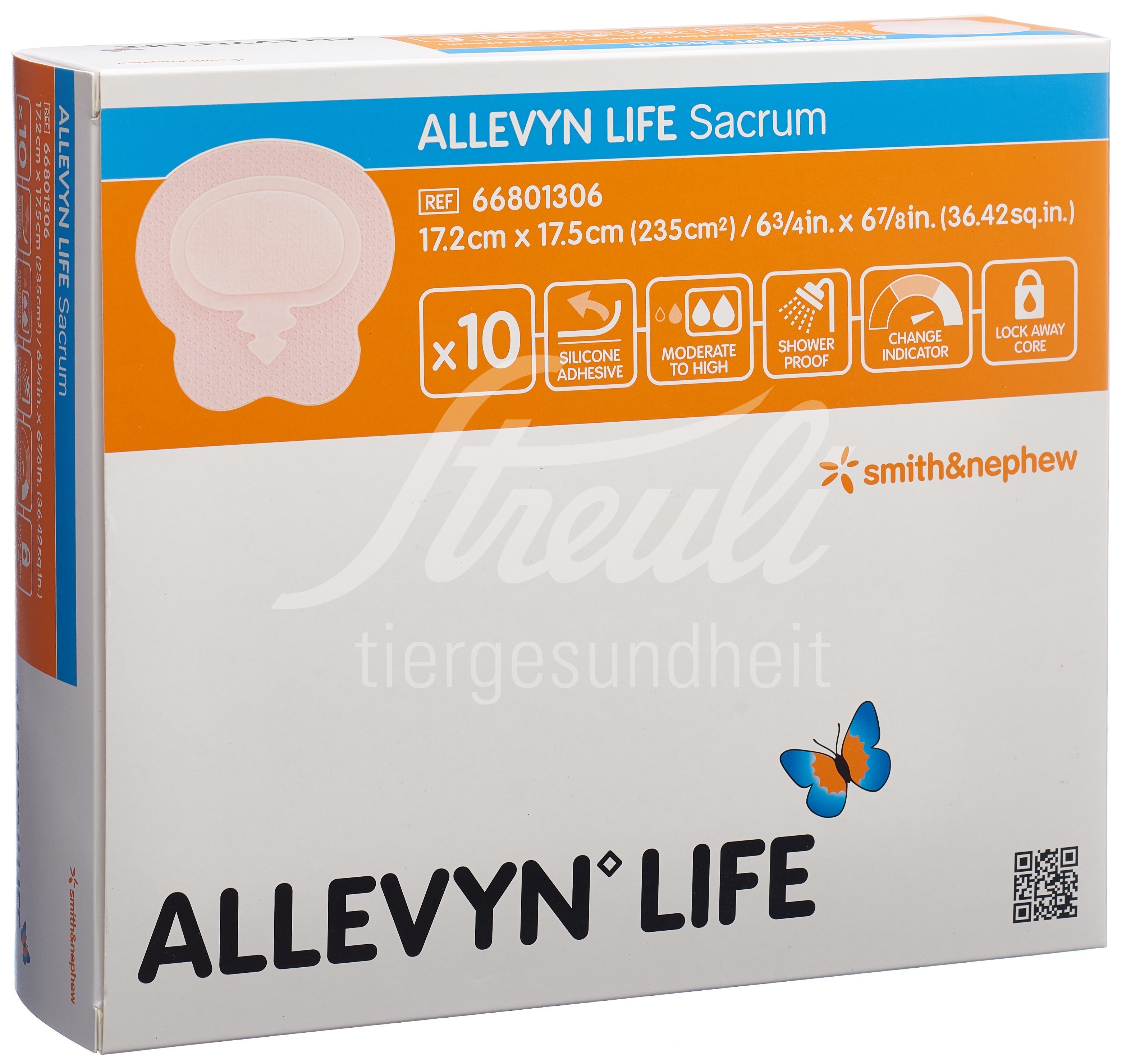 Allevyn Life Sacrum Silikon-Schaumverband 17.2x17.5cm 10 Stk