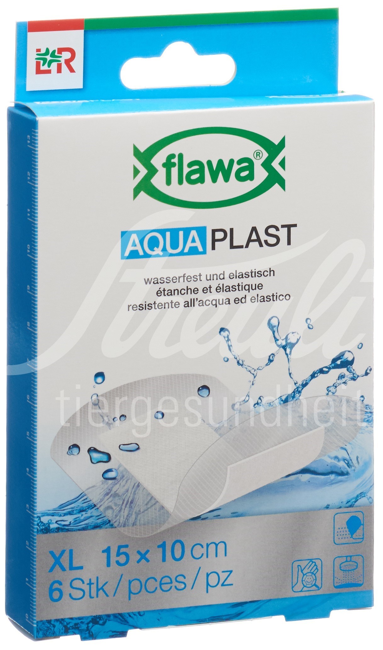 Flawa Aqua Plast Pflasterstrips 10x15cm wasserfest 6 Stk