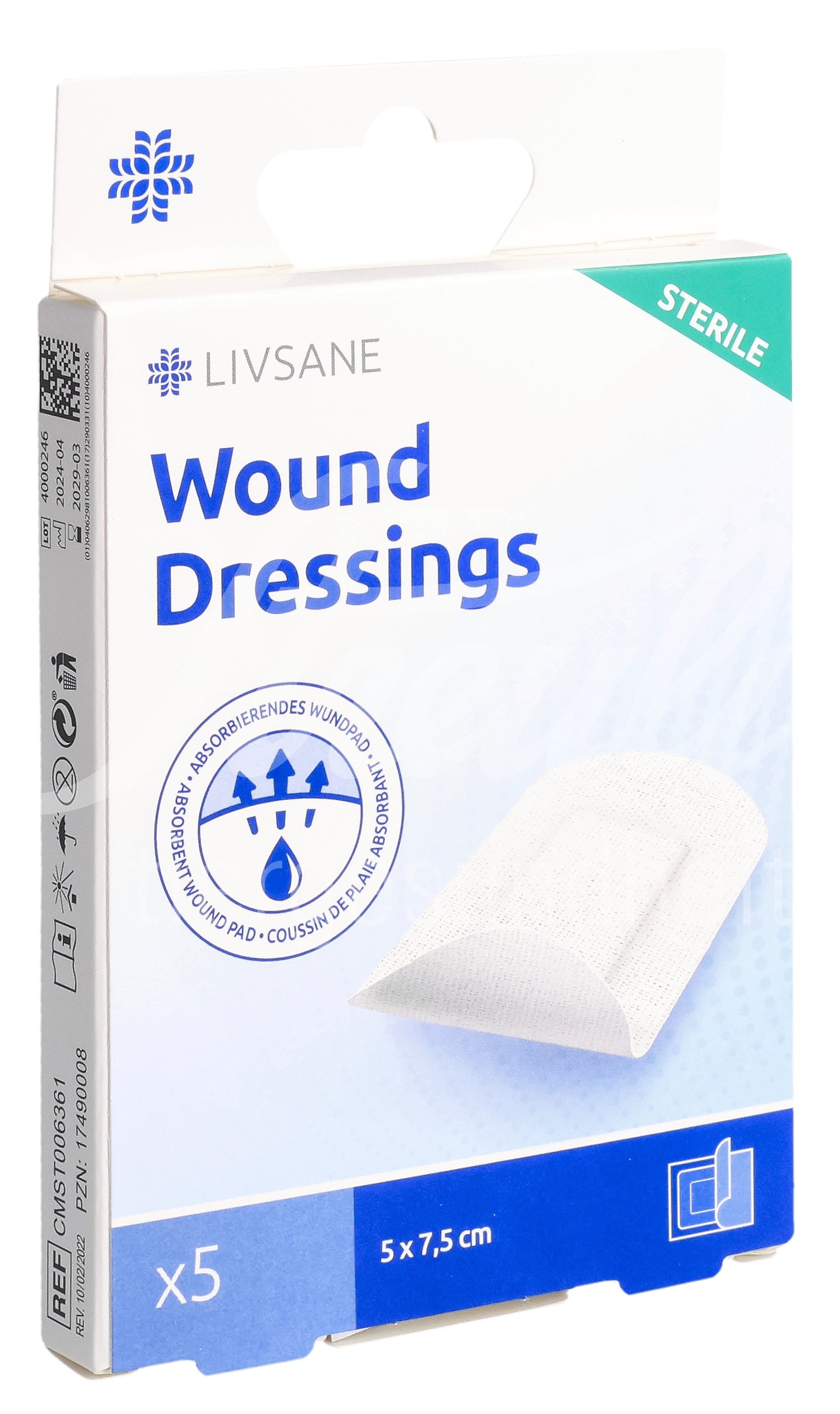 Livsane Sterile Wound Dressings 5x7.5cm 5 Stk Livsane Sterile Wound Dressings 5x7.5cm 5 Stk