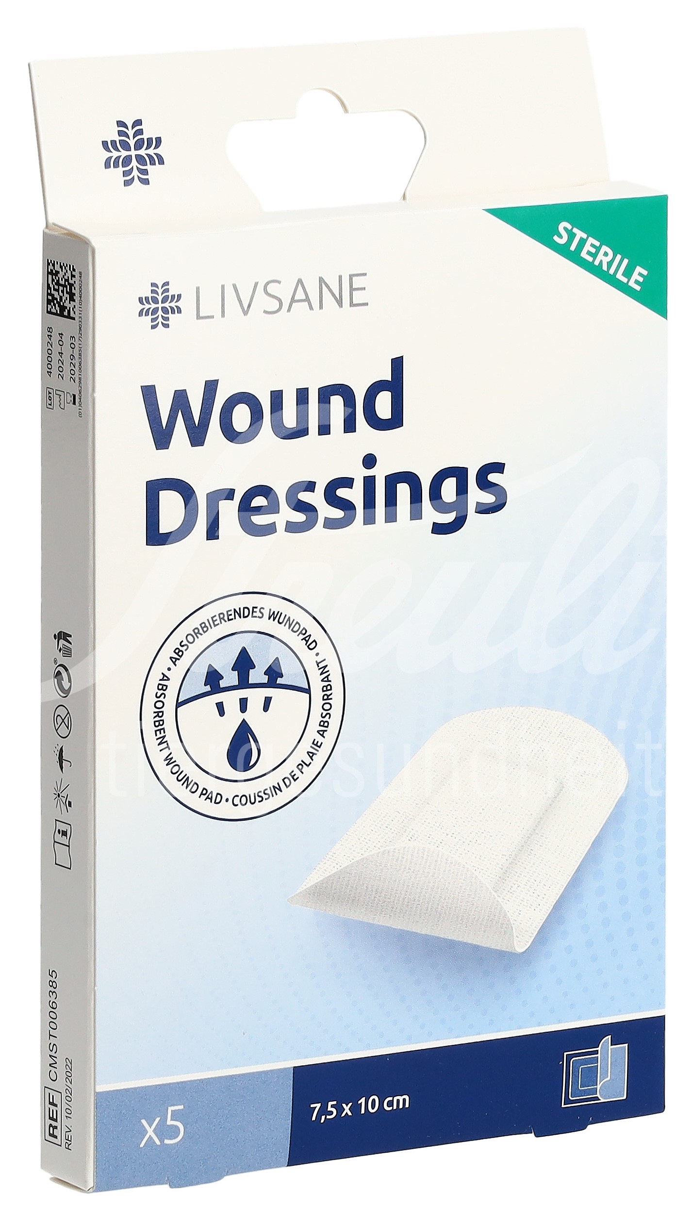 Livsane Sterile Wound Dressings 7.5x10cm 5 Stk Livsane Sterile Wound Dressings 7.5x10cm 5 Stk