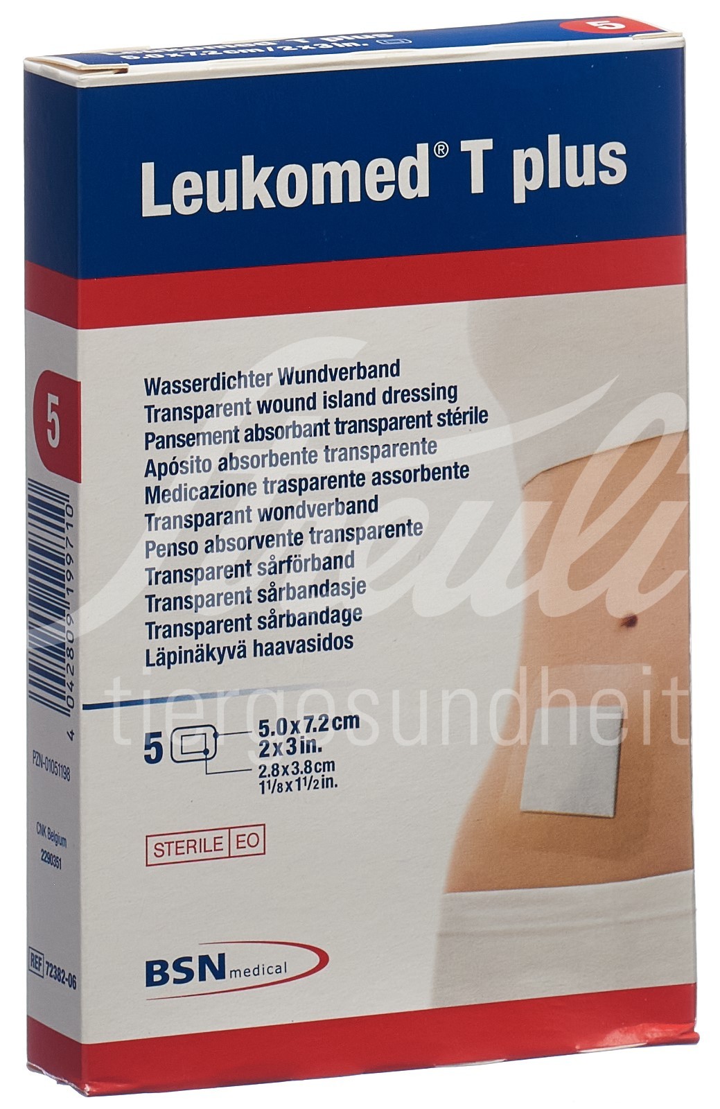 Leukomed T plus transparenter Wundverband 7.2x5cm mit Wundauflage 5 Stk
