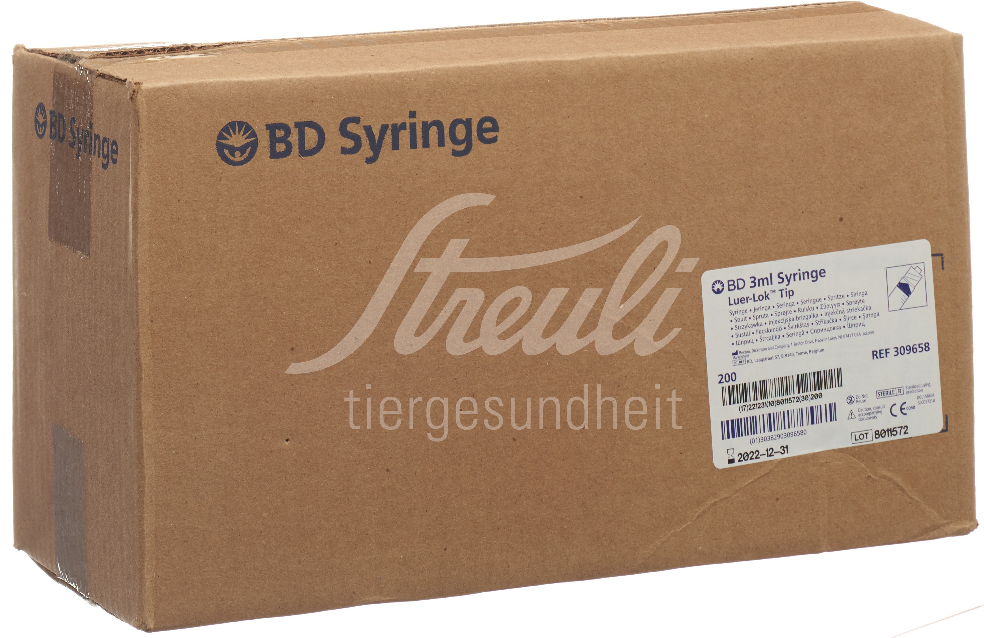 BD Plastipak Spritze 3ml 3-teilig Luer Lock zentriert 200 Stk
