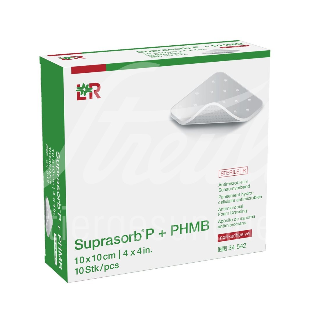 Suprasorb P + PHMB antimikrobieller Schaumverband 10x10cm 10 Stk