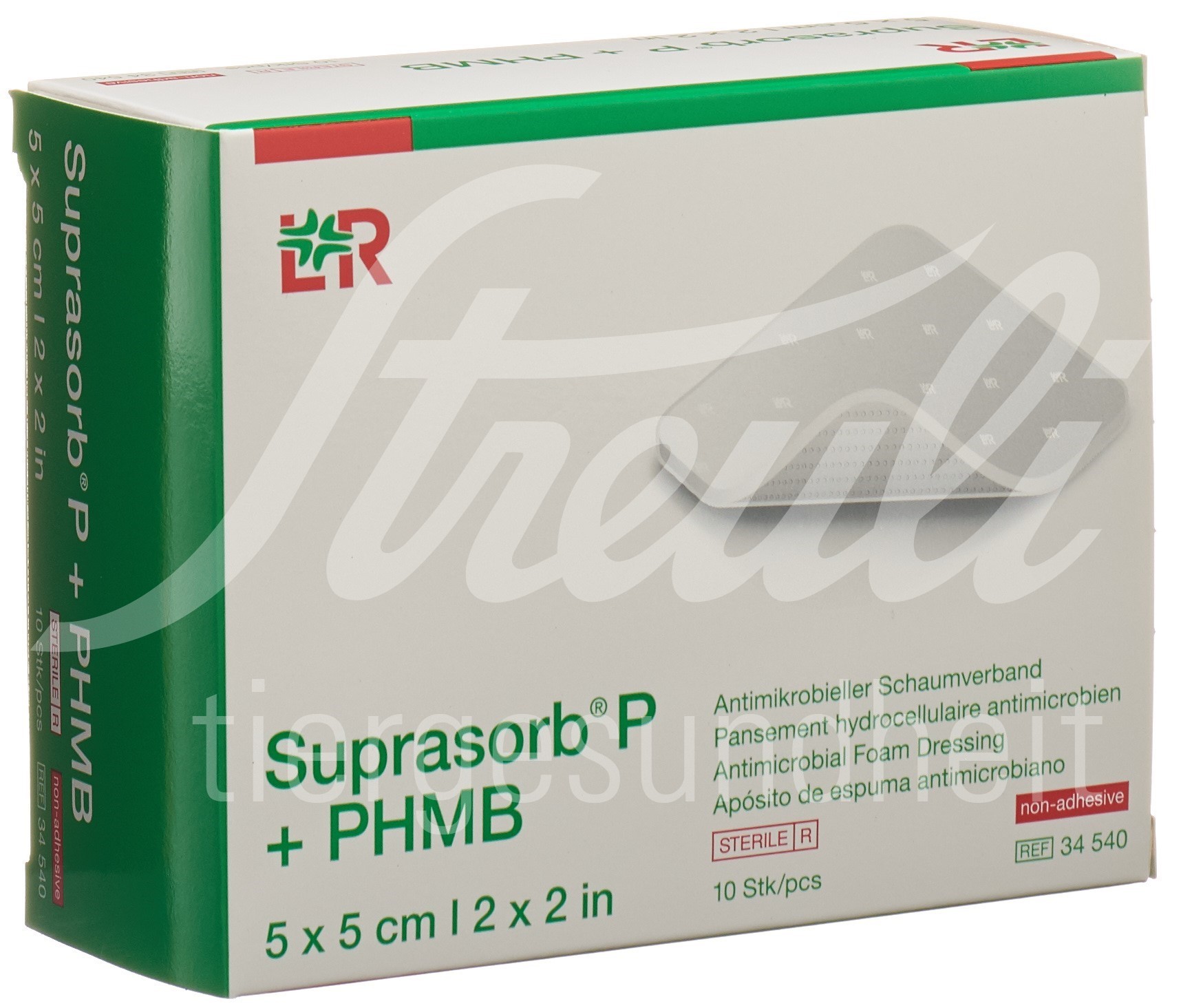 Suprasorb P + PHMB antimikrobieller Schaumverband 5x5cm 10 Stk