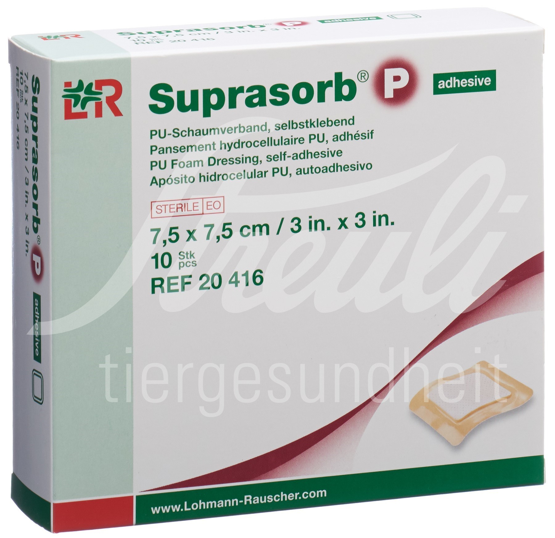 Suprasorb P Schaumverband 7.5x7.5cm selbstklebend 10 Stk
