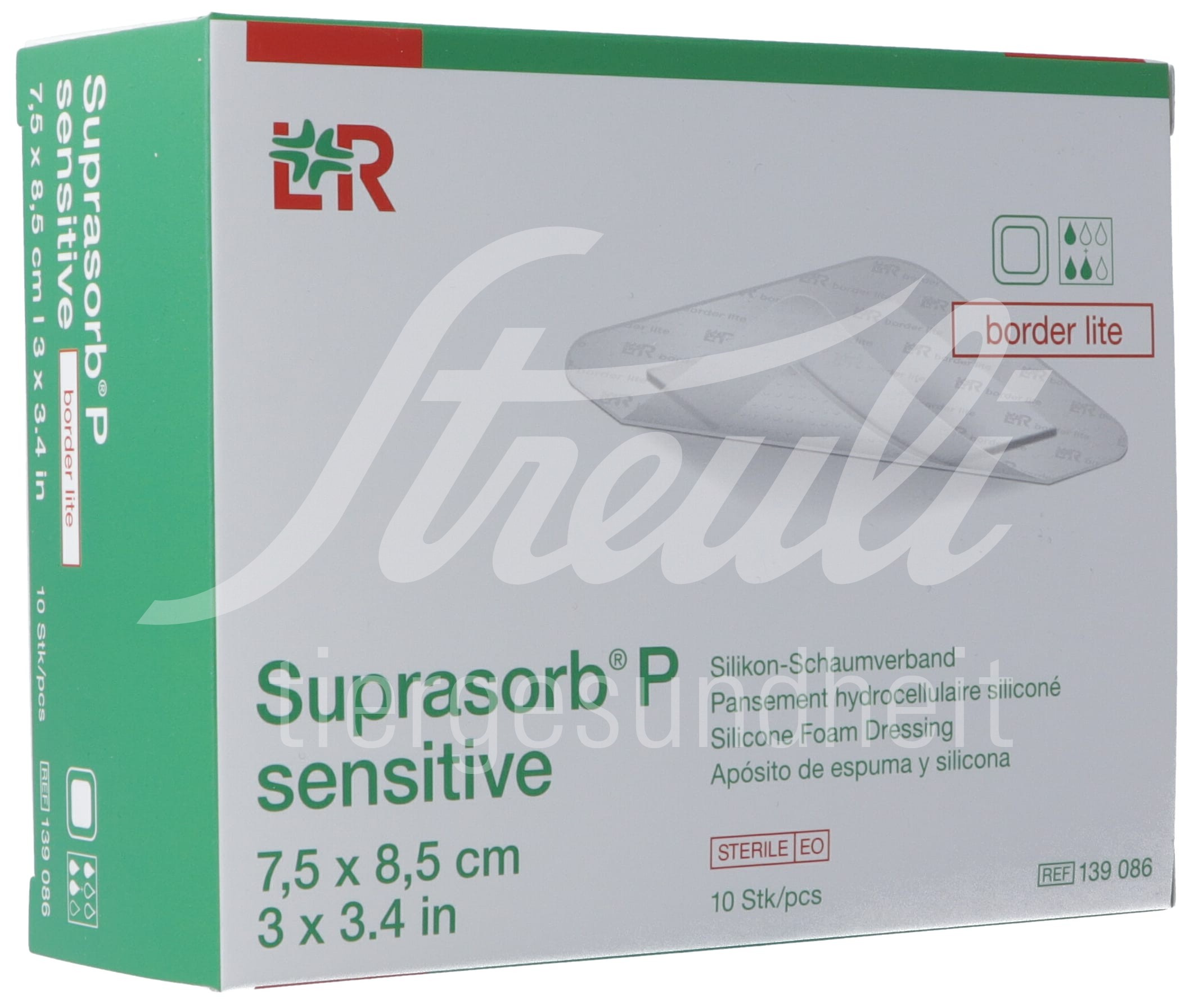 Suprasorb P sensitive border lite 7.5x8.5cm 10 Stk