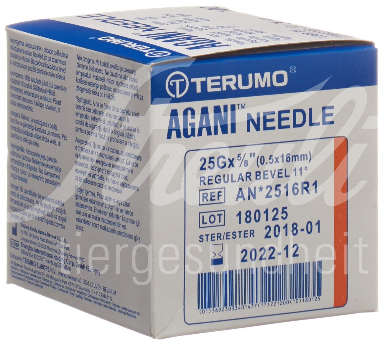 Terumo Agani Einmalkanüle 25G 0.5x16mm orange 100 Stk