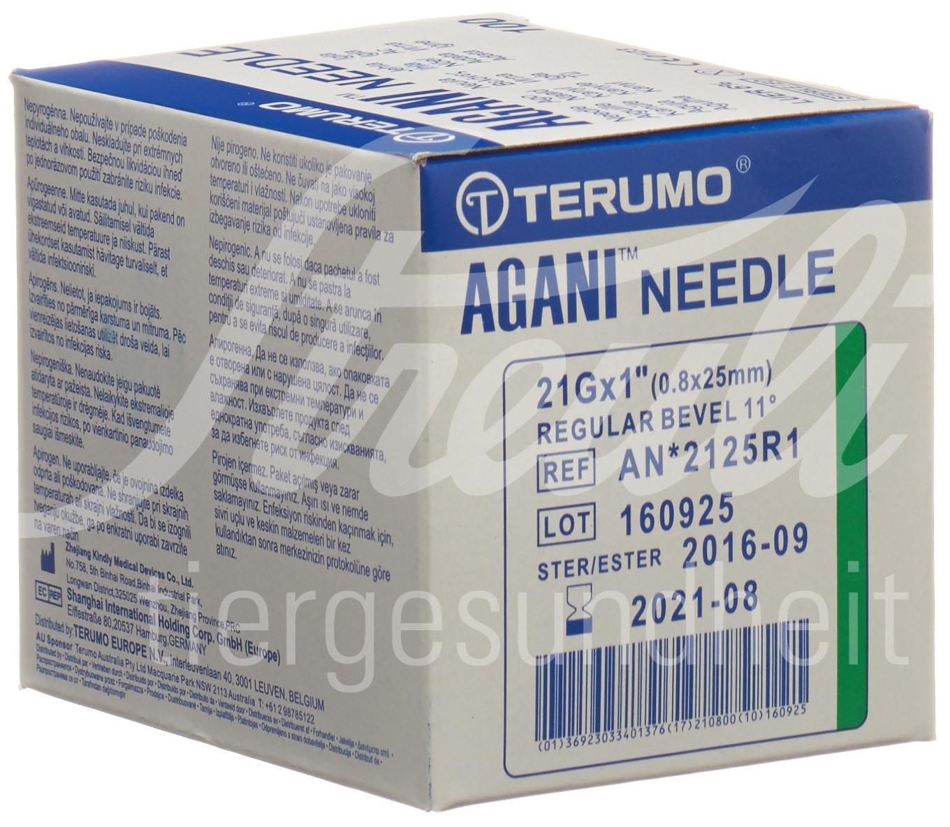 Terumo Agani Einmalkanüle 21G 0.8x25mm grün 100 Stk