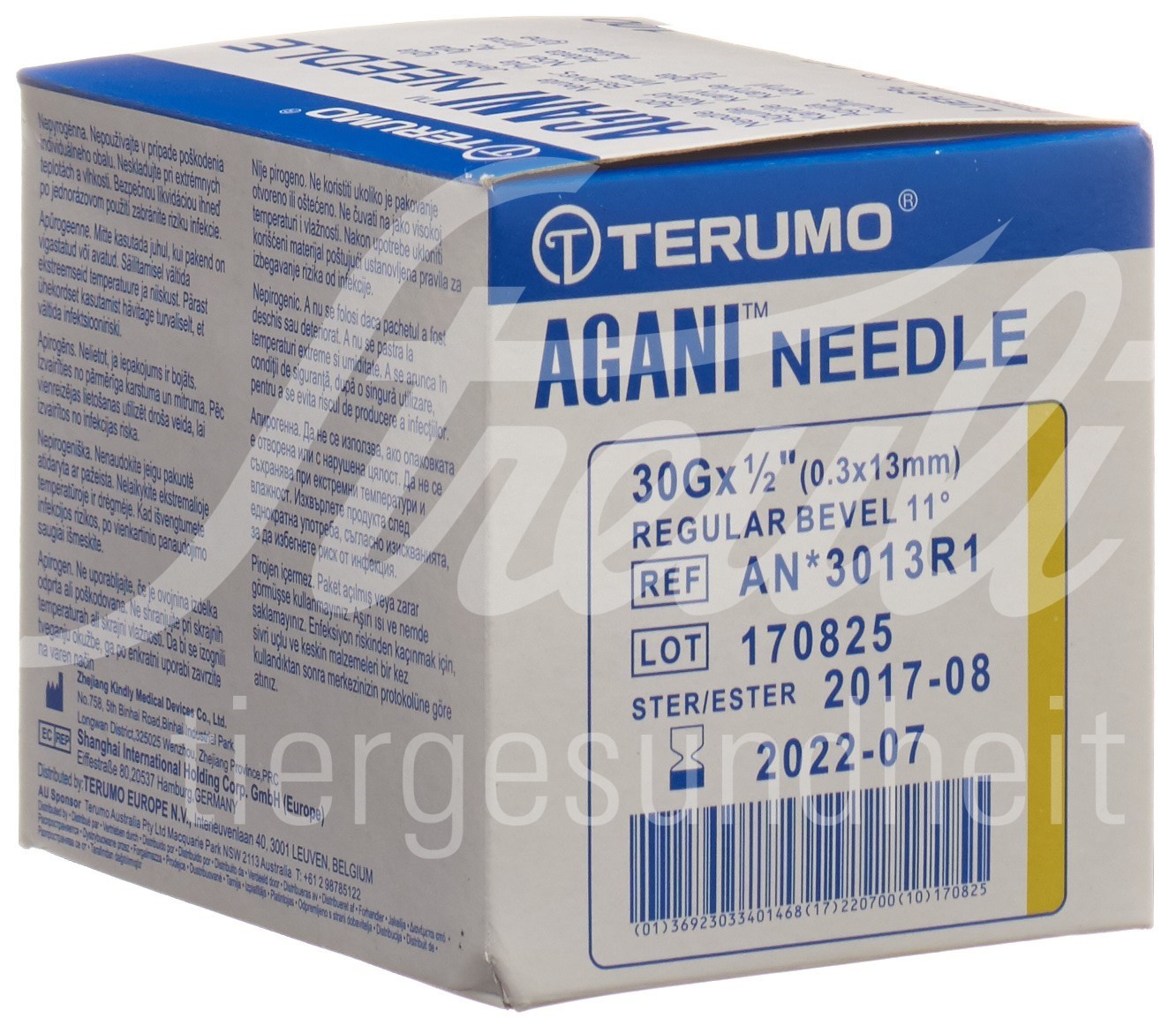 Terumo Agani Einmalkanüle 30G 0.3x13mm gelb 100 Stk