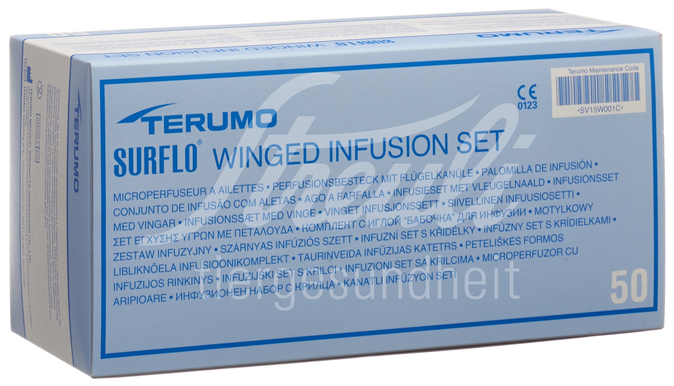 Terumo Surflo Sicherheits-Perfusionsbesteck mit Flügelkanüle 23G 0.6x19mm blau 50 Stk