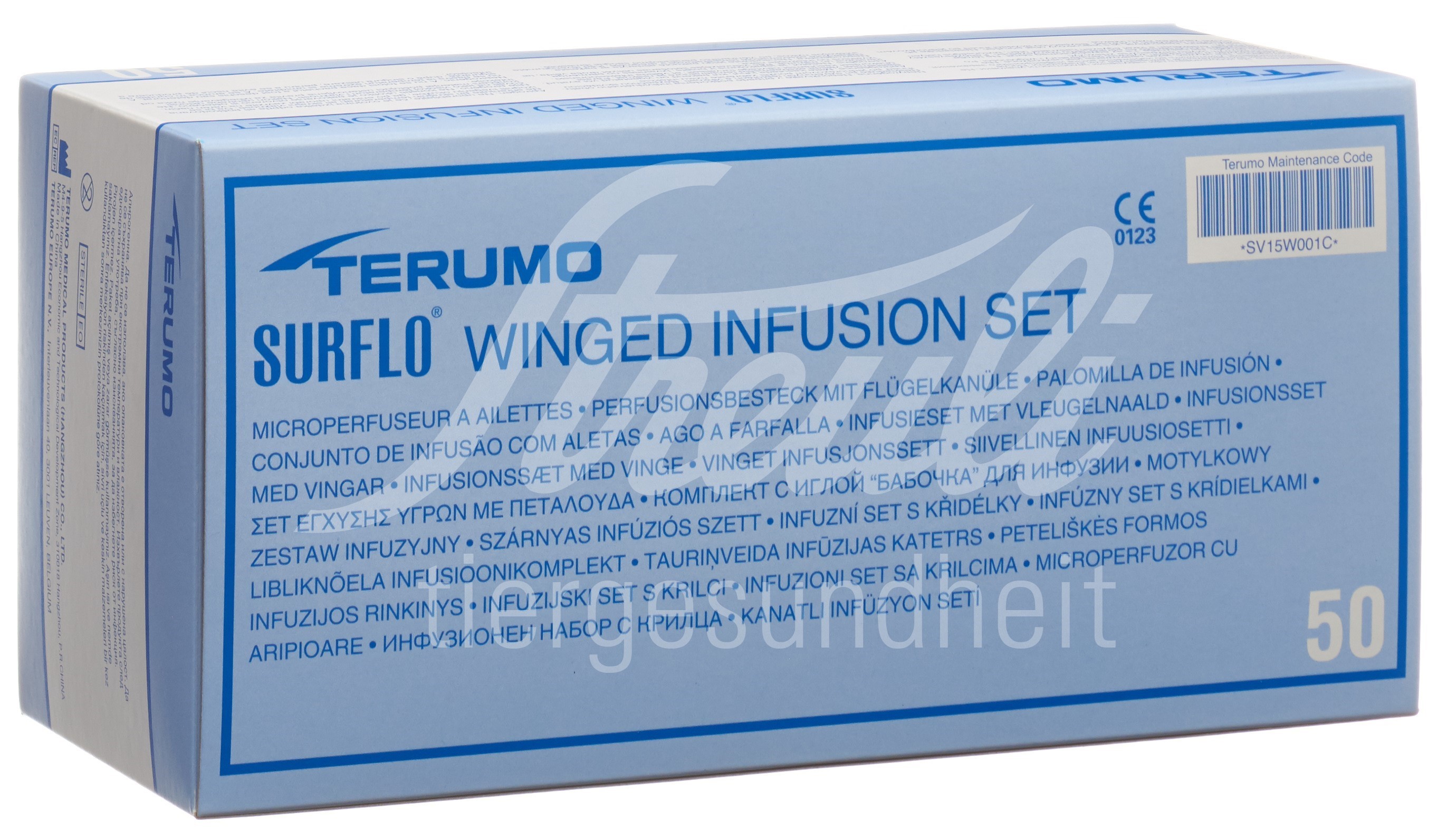 Terumo Surflo Sicherheits-Perfusionsbesteck mit Flügelkanüle 25G 0.5x19mm orange 50 Stk