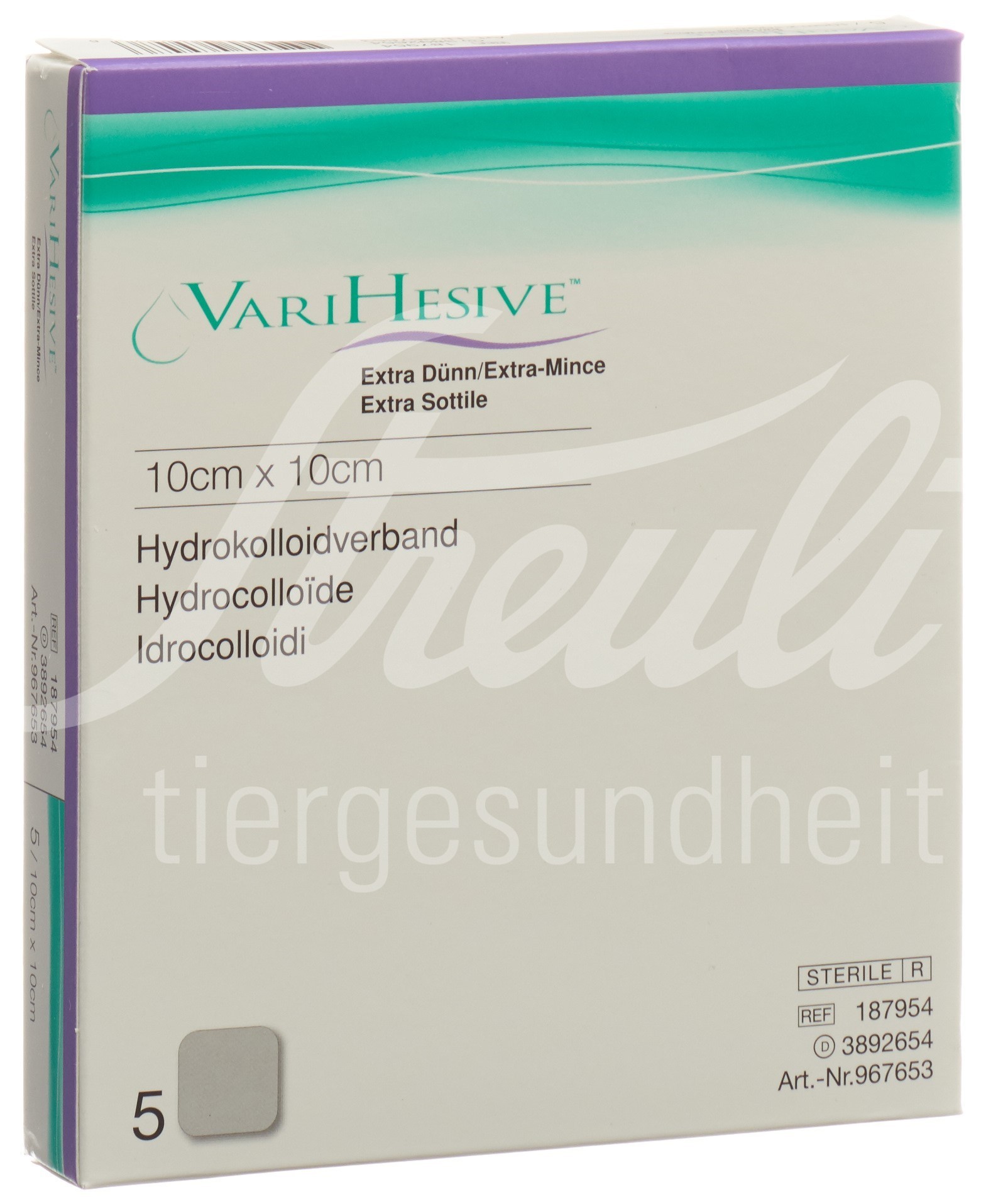 VARIHESIVE Verband 10x10cm extra dünn 5 Stk