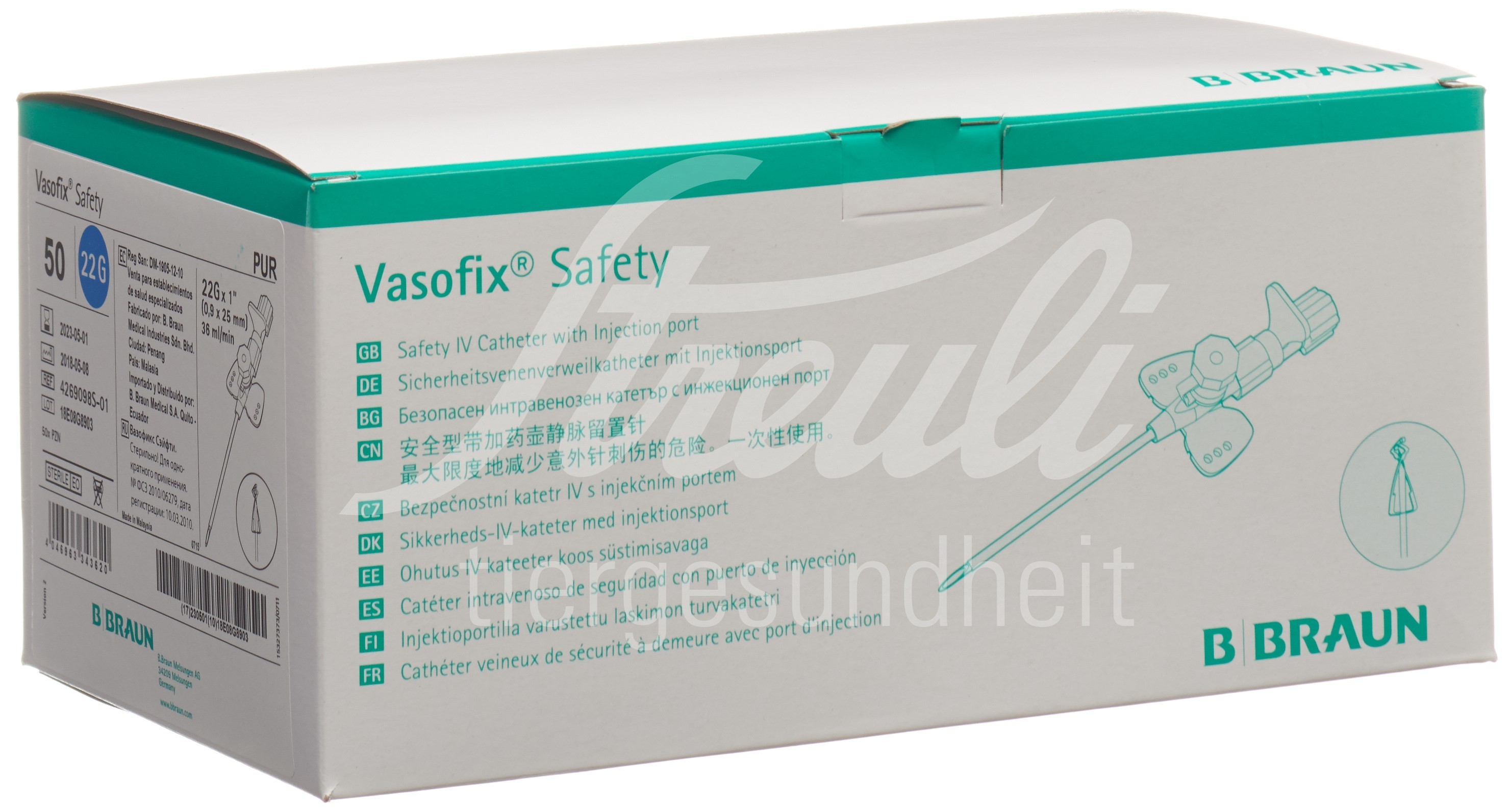 Vasofix Safety IV-Kanüle 22G 0.9x25mm blau 50 Stk Vasofix Safety IV-Kanüle 22G 0.9x25mm blau 50 Stk