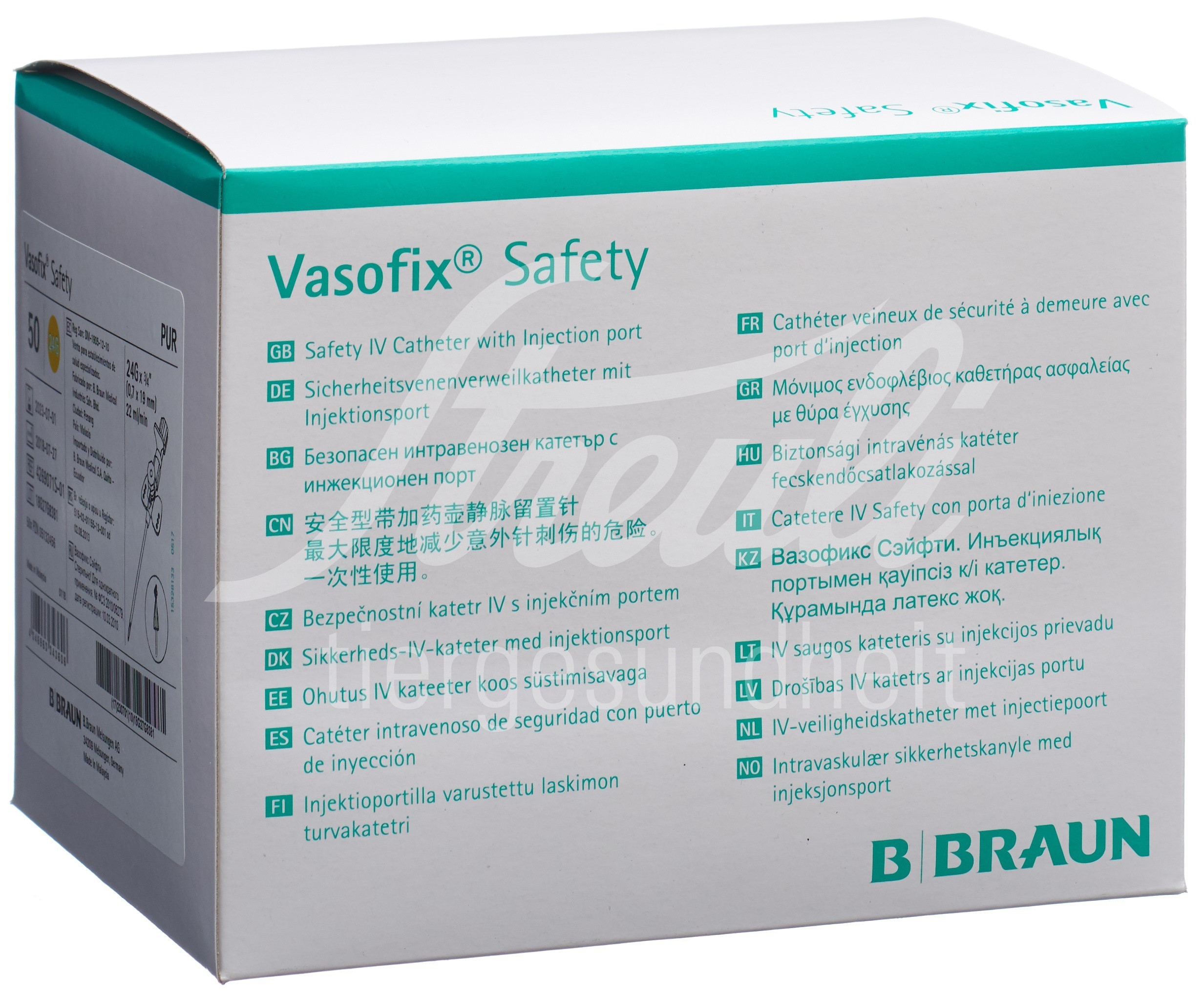 Vasofix Safety IV-Kanüle 24G 0.7x19mm gelb 50 Stk Vasofix Safety IV-Kanüle 24G 0.7x19mm gelb 50 Stk
