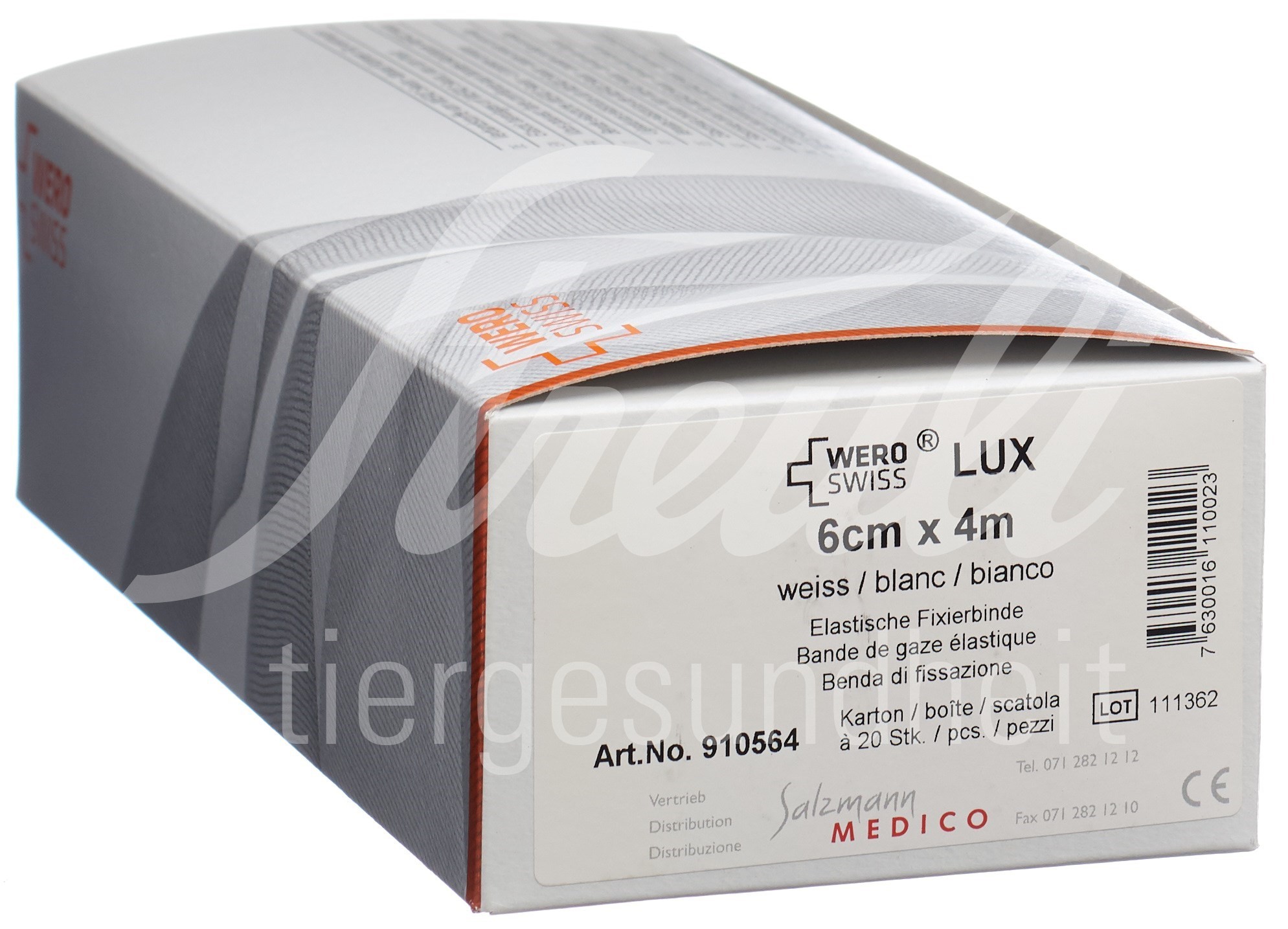 WERO SWISS Lux Elastische Fixierbinde 4mx6cm weiss 20 Stk