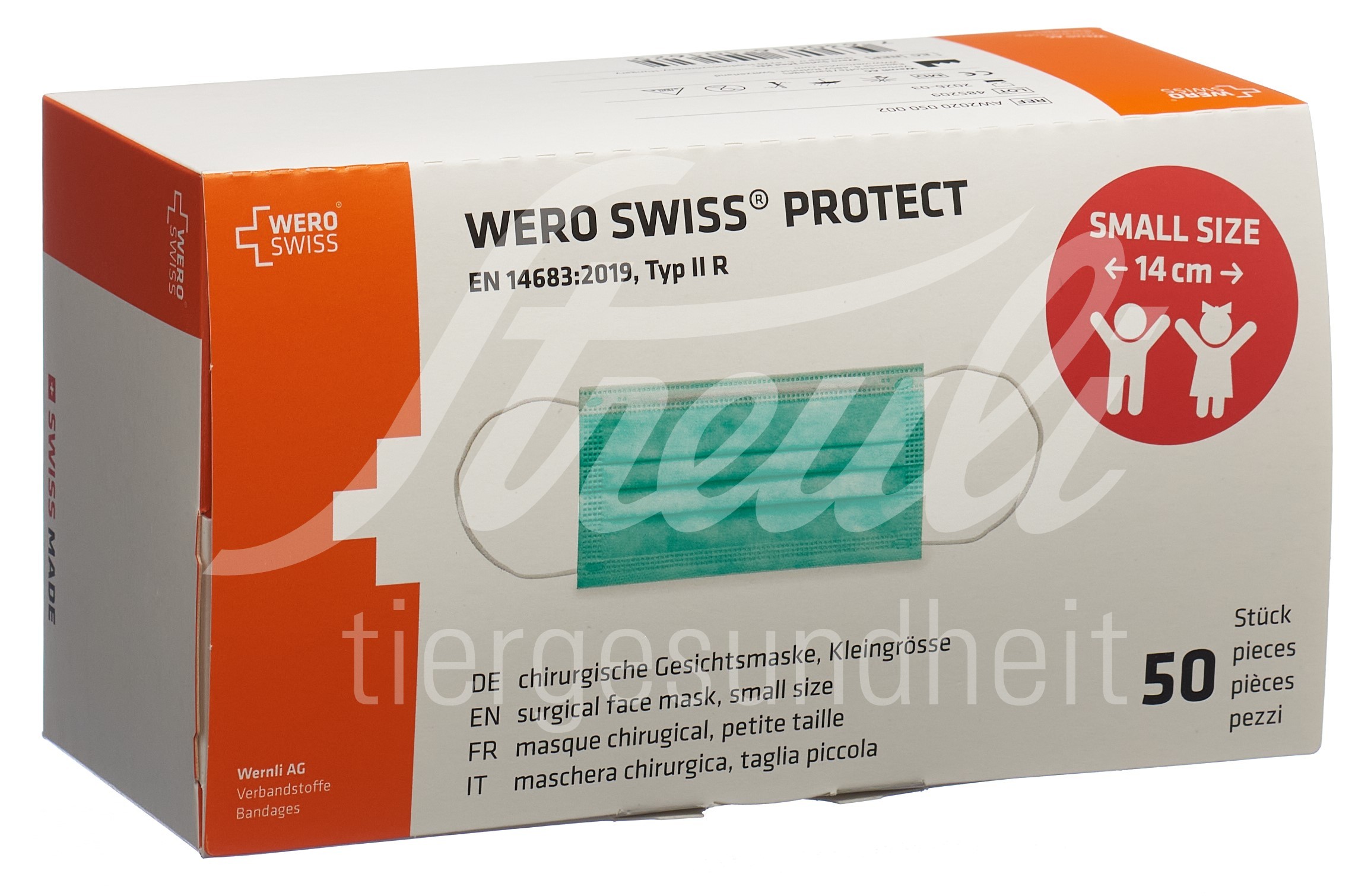 WERO SWISS Protect Maske Typ IIR Small Size Box 50 Stk