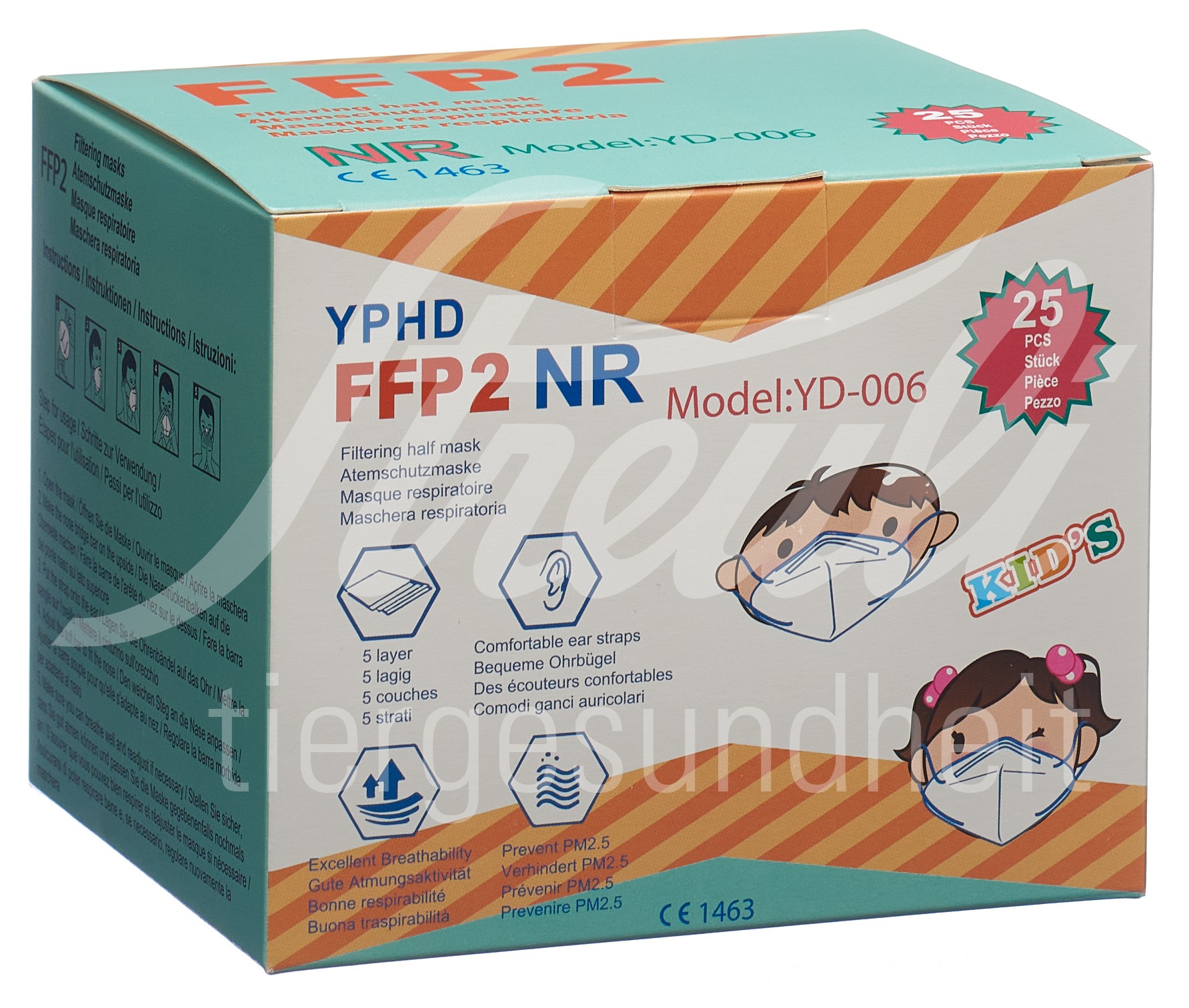 YPHD Kinderatemschutzmaske FFP2 25 Stk