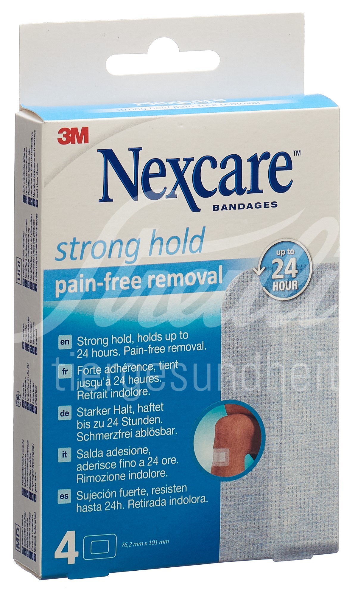3M Nexcare Strong Hold Pads Pain Free Removal 76.2x101mm 4 Stk