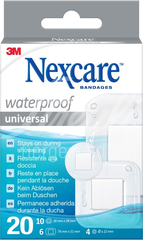 3M Nexcare Waterproof universal Pflaster 3 Grössen gemischt 20 Stk