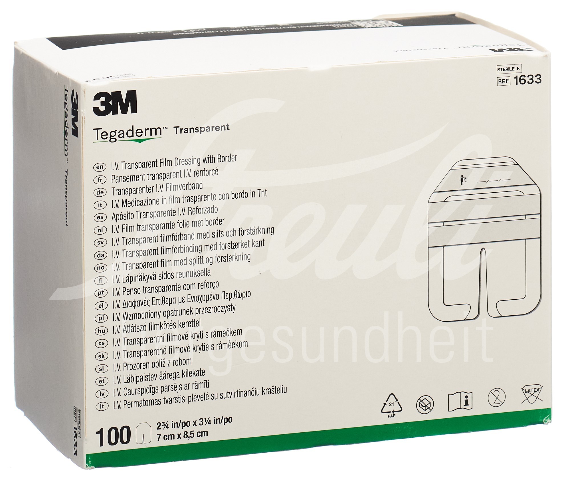 3M Tegaderm IV für Katheter 7x8.5cm 100 Stk