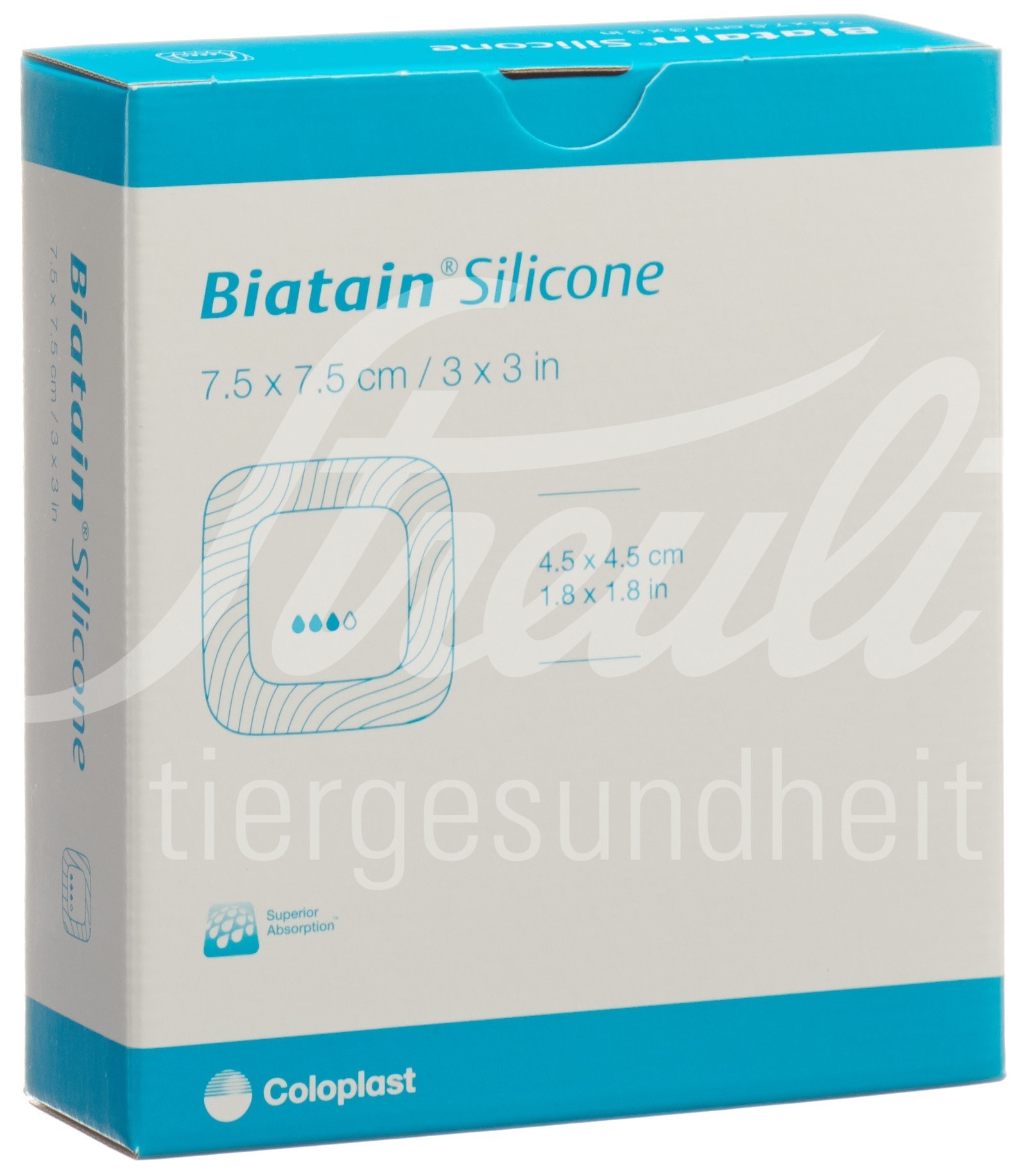 Biatain Silicone Schaumverband 7.5x7.5cm selbsthaftend 10 Stk