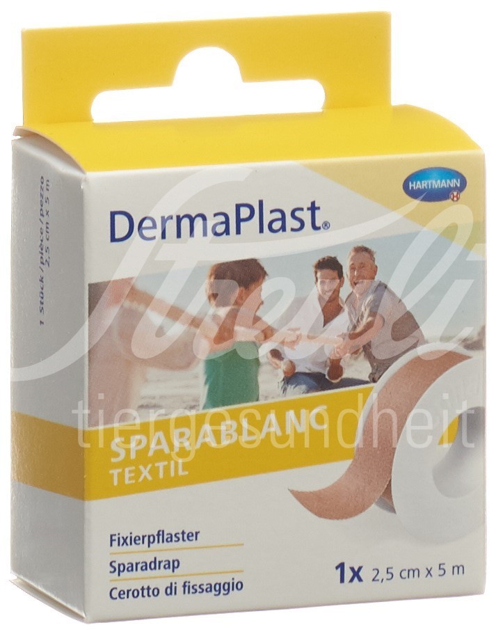 Dermaplast Sparablanc Textil 2.5cmx5m hautfarbe